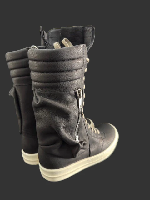 Black + Milk Cargo Basket Sneaker Boots by Rick Owens - Image 7
