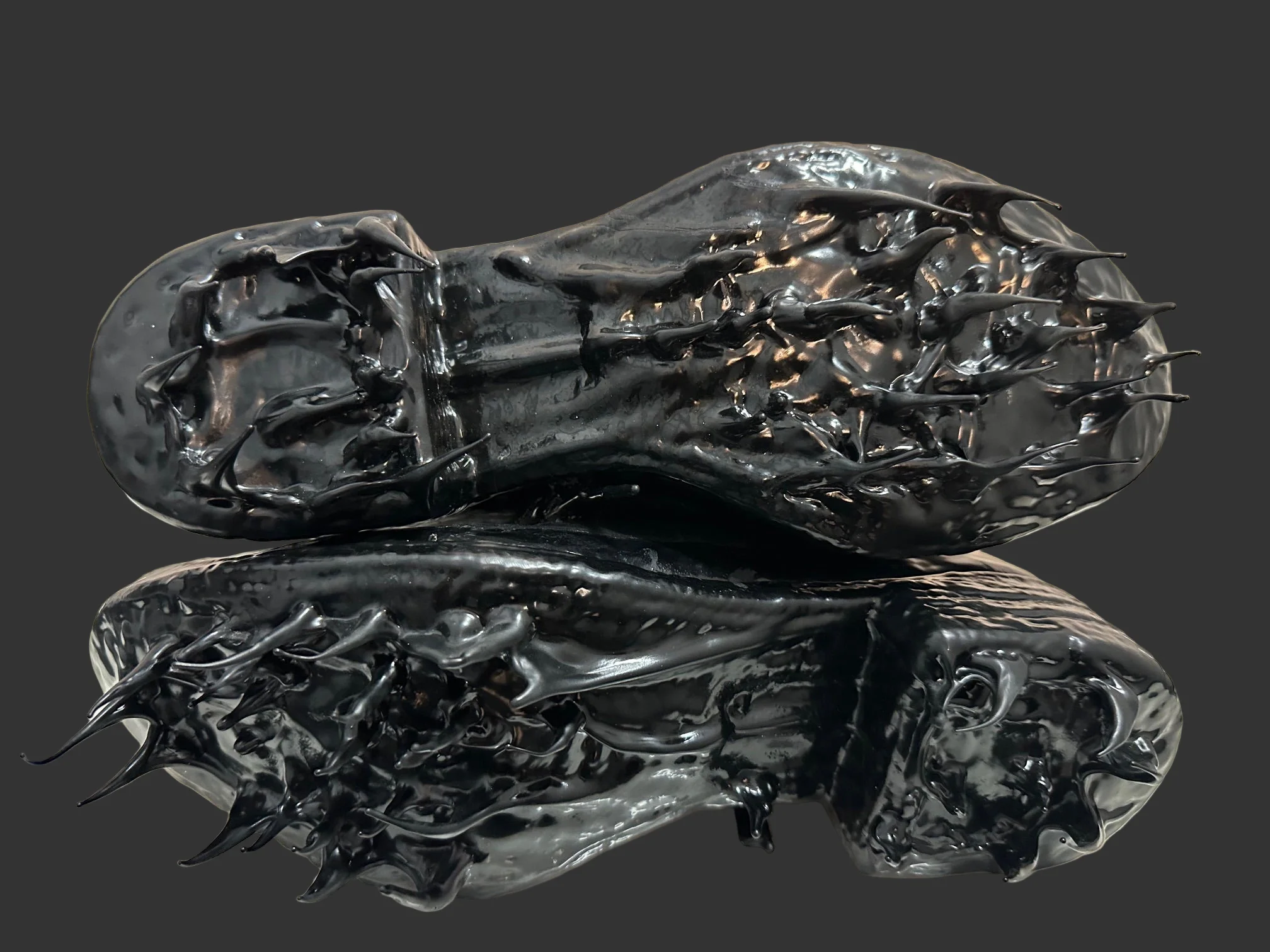 Black Object Dyed Lined Diagonal Zip Rubber Drip Goodyear Boots by Carol Christian Poell - Image 8