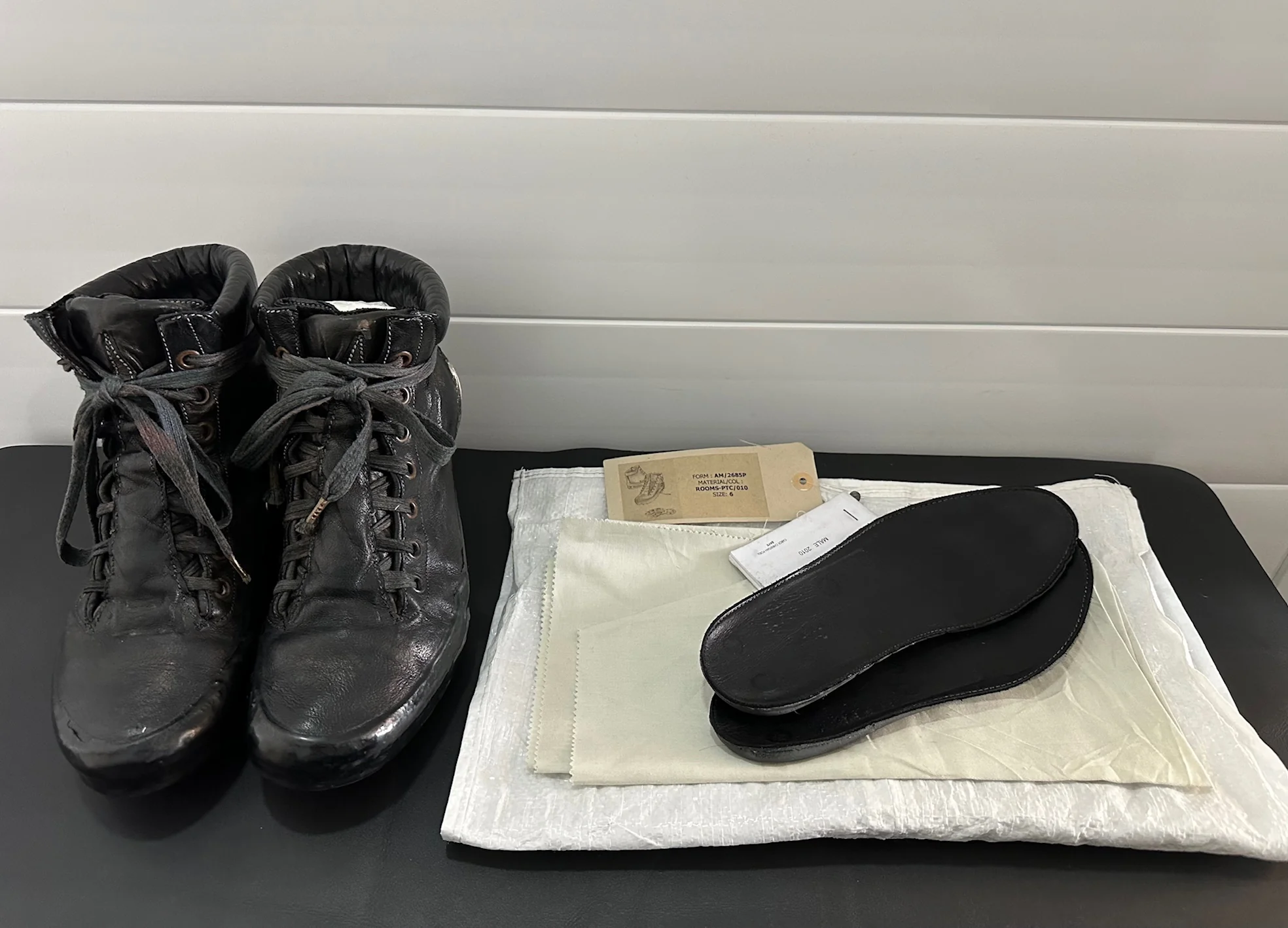 Black One Piece U-Sole Prosthetic Drip Sneakers by Carol Christian Poell - Image 13