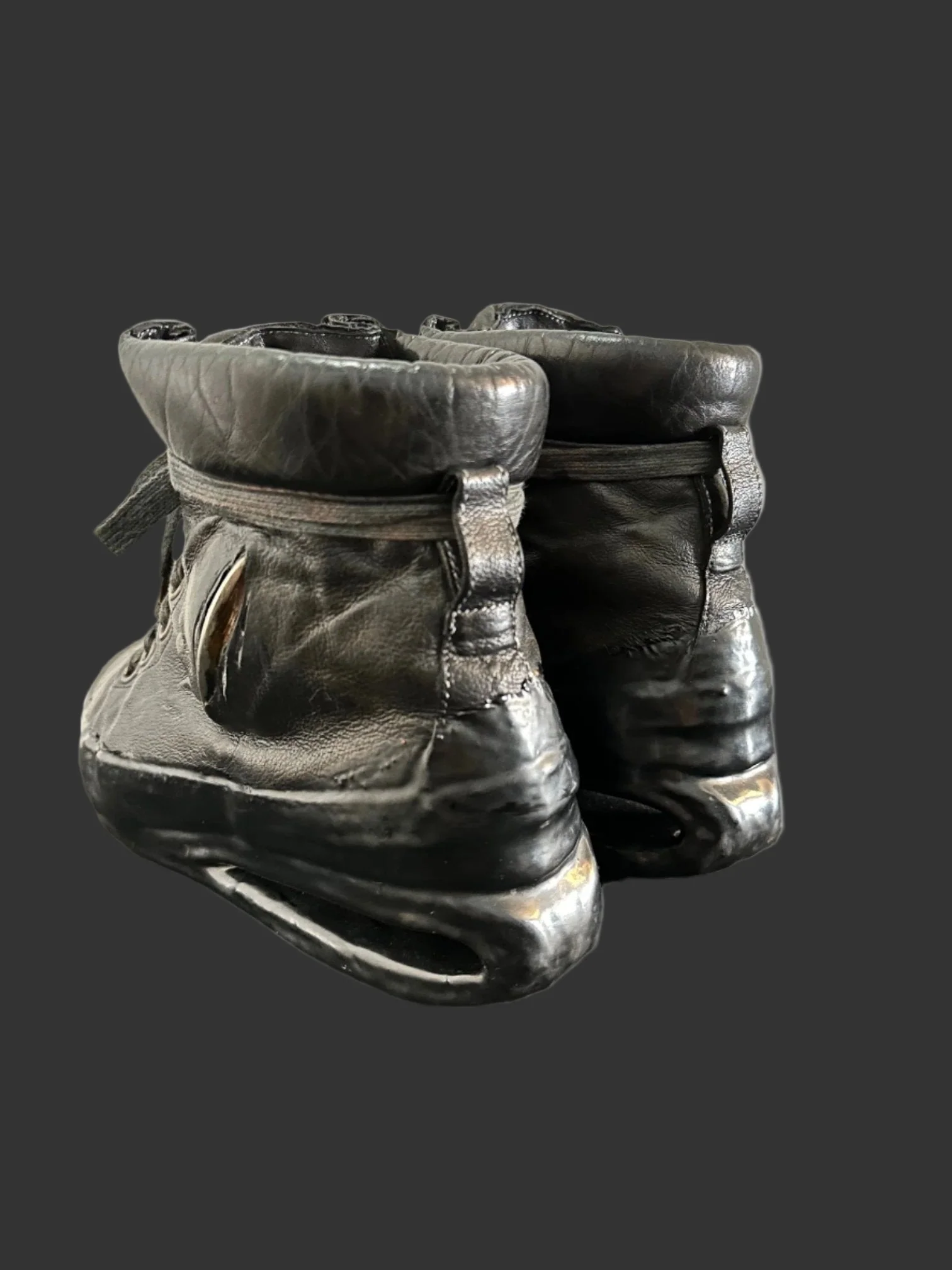 Black One Piece U-Sole Prosthetic Drip Sneakers by Carol Christian Poell - Image 4