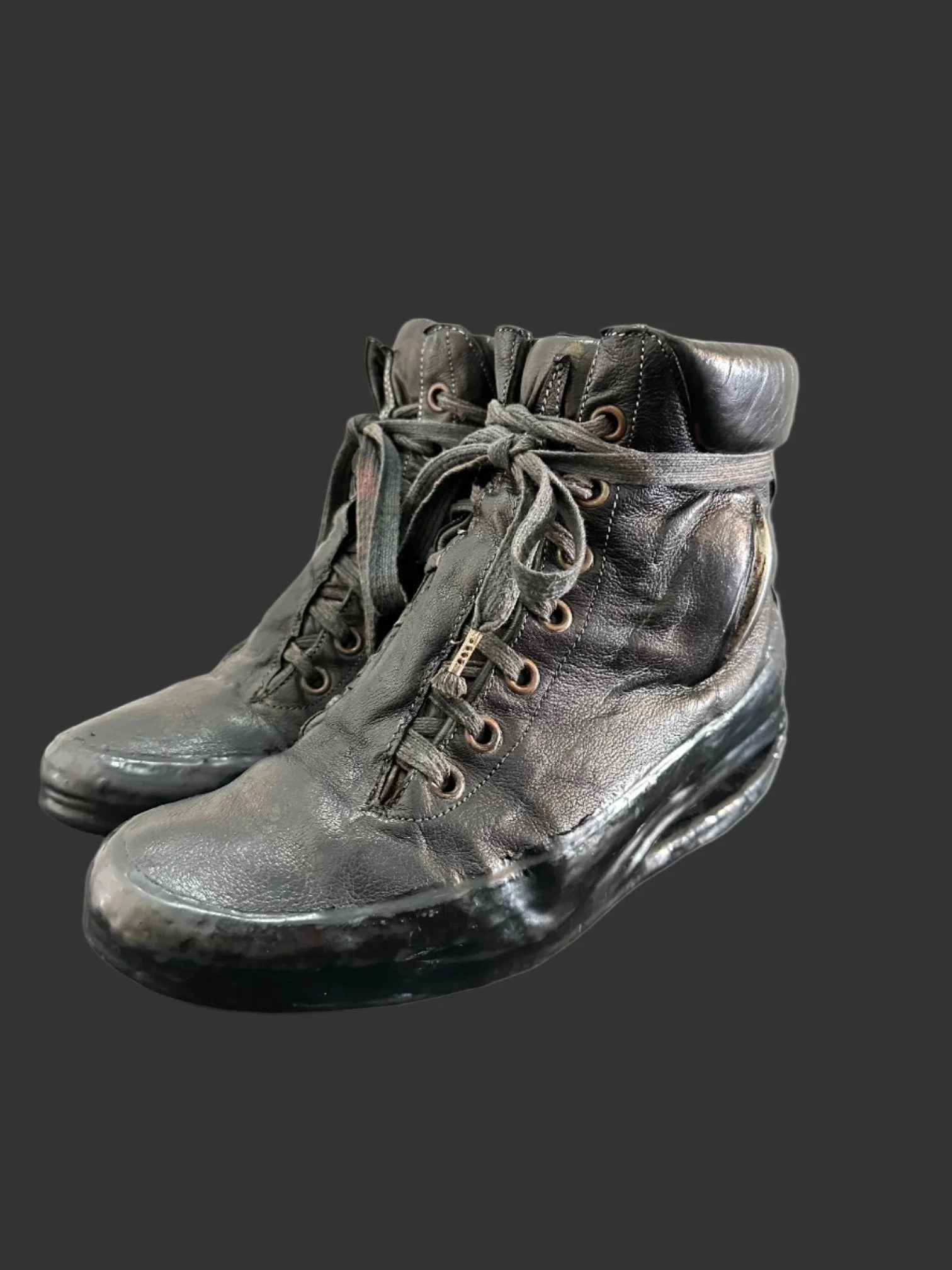 Black One Piece U-Sole Prosthetic Drip Sneakers by Carol Christian Poell - Image 6