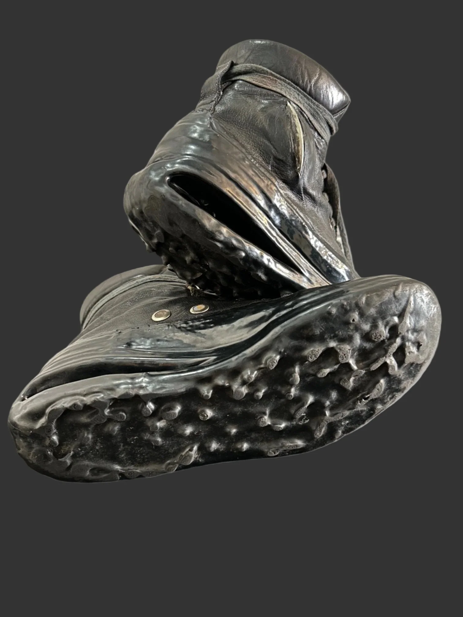 Black One Piece U-Sole Prosthetic Drip Sneakers by Carol Christian Poell - Image 7