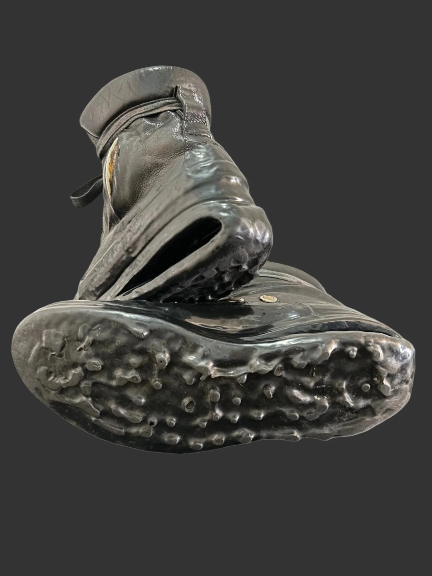 Black One Piece U-Sole Prosthetic Drip Sneakers by Carol Christian Poell - Image 8