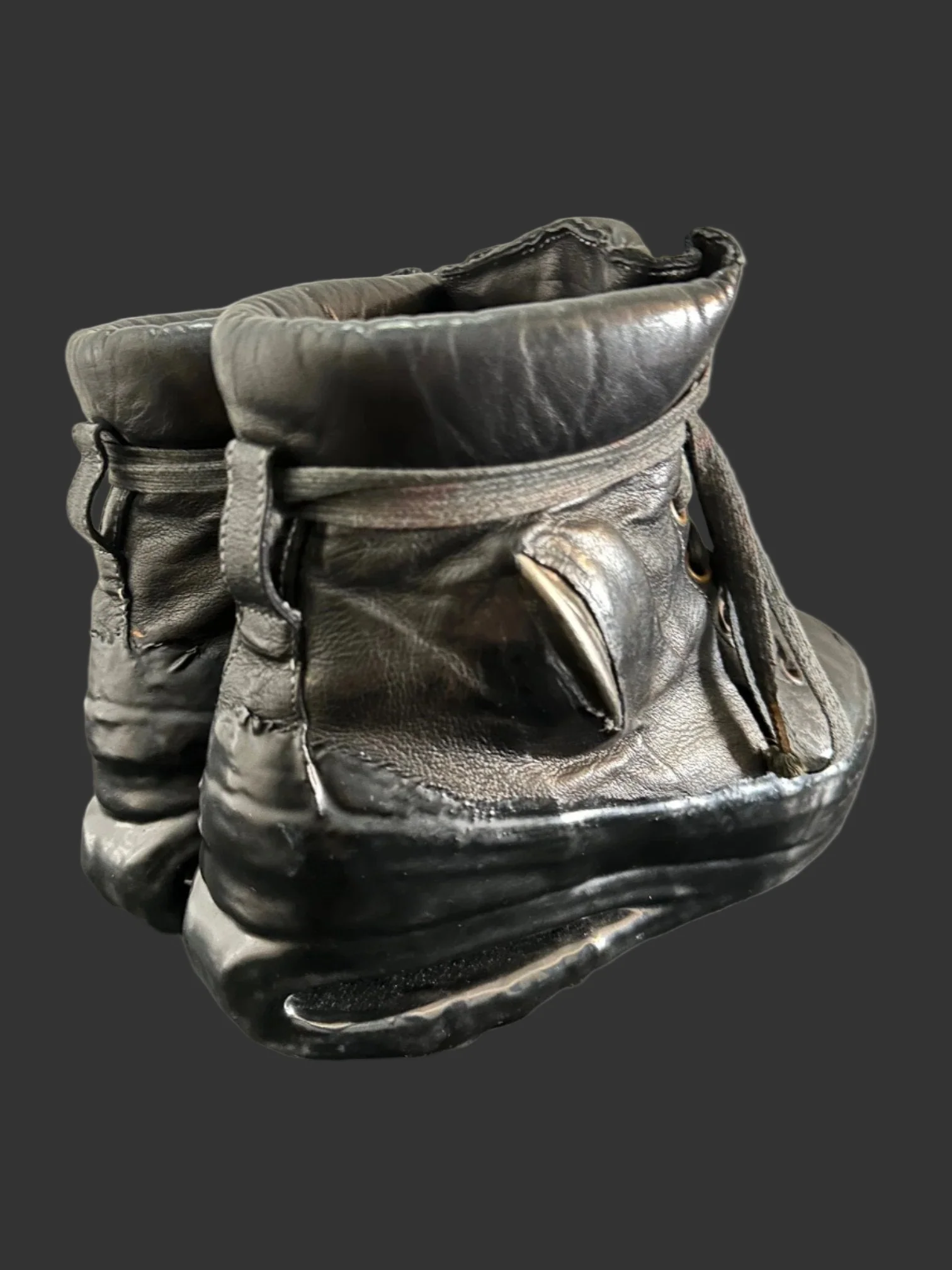 Black One Piece U-Sole Prosthetic Drip Sneakers by Carol Christian Poell - Image 9