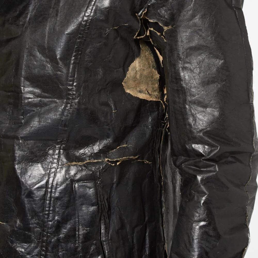 Black Paper Laminate on Thick Cotton Biker Jacket - Image 9