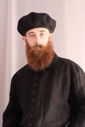 Black Ramie Cotton Big Beret - Image 3
