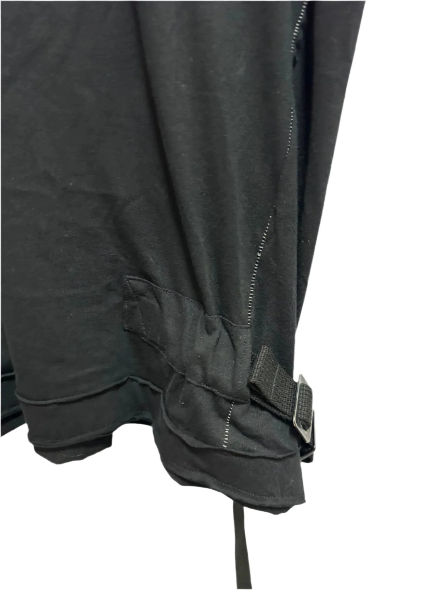 Black Soft Cotton Jersey Belt Adjust Long T-Shirt - Image 5