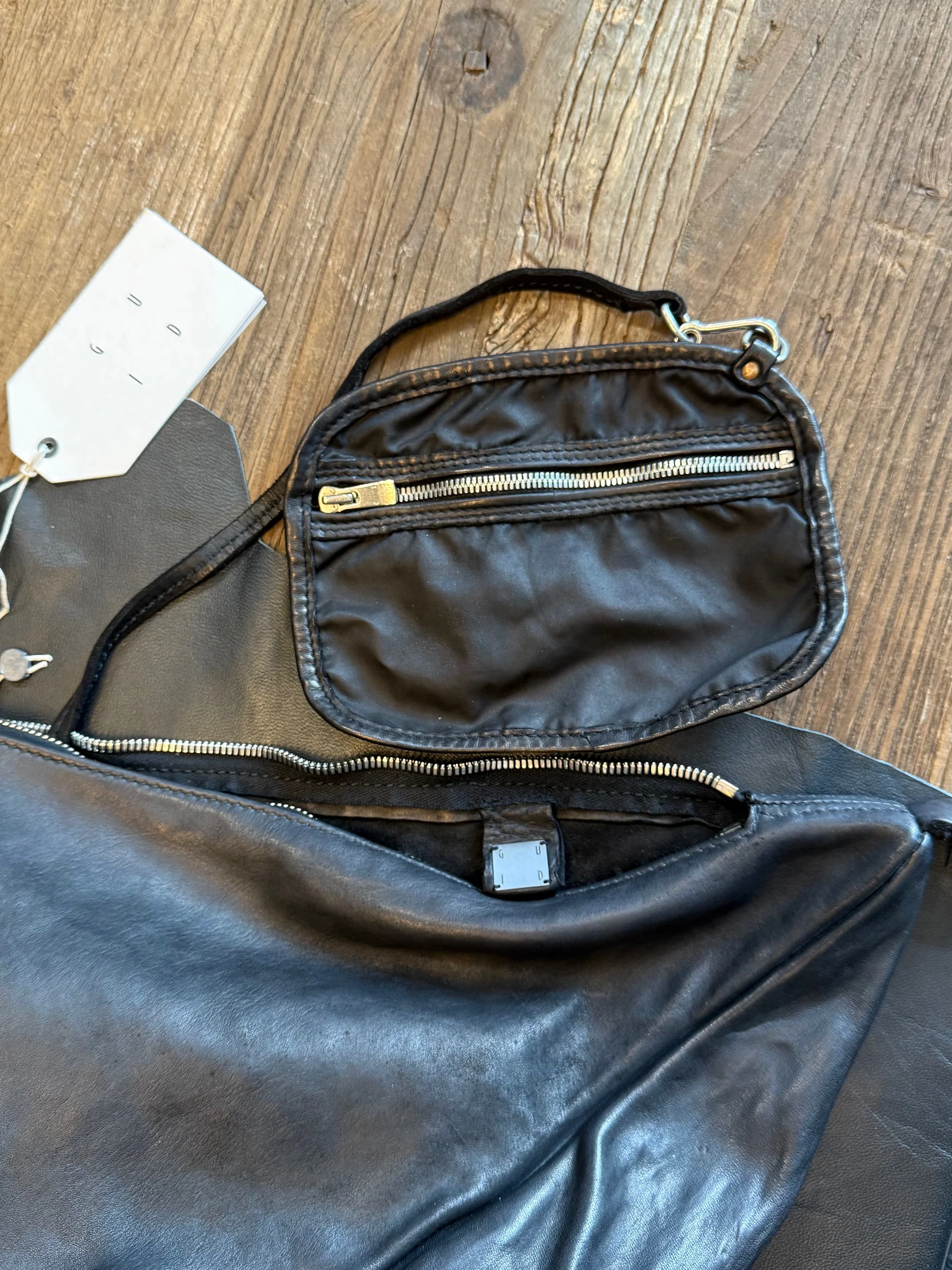 Black Soft Horse Leather Medium Single Strap Crossbody Bag BV08 - Image 5