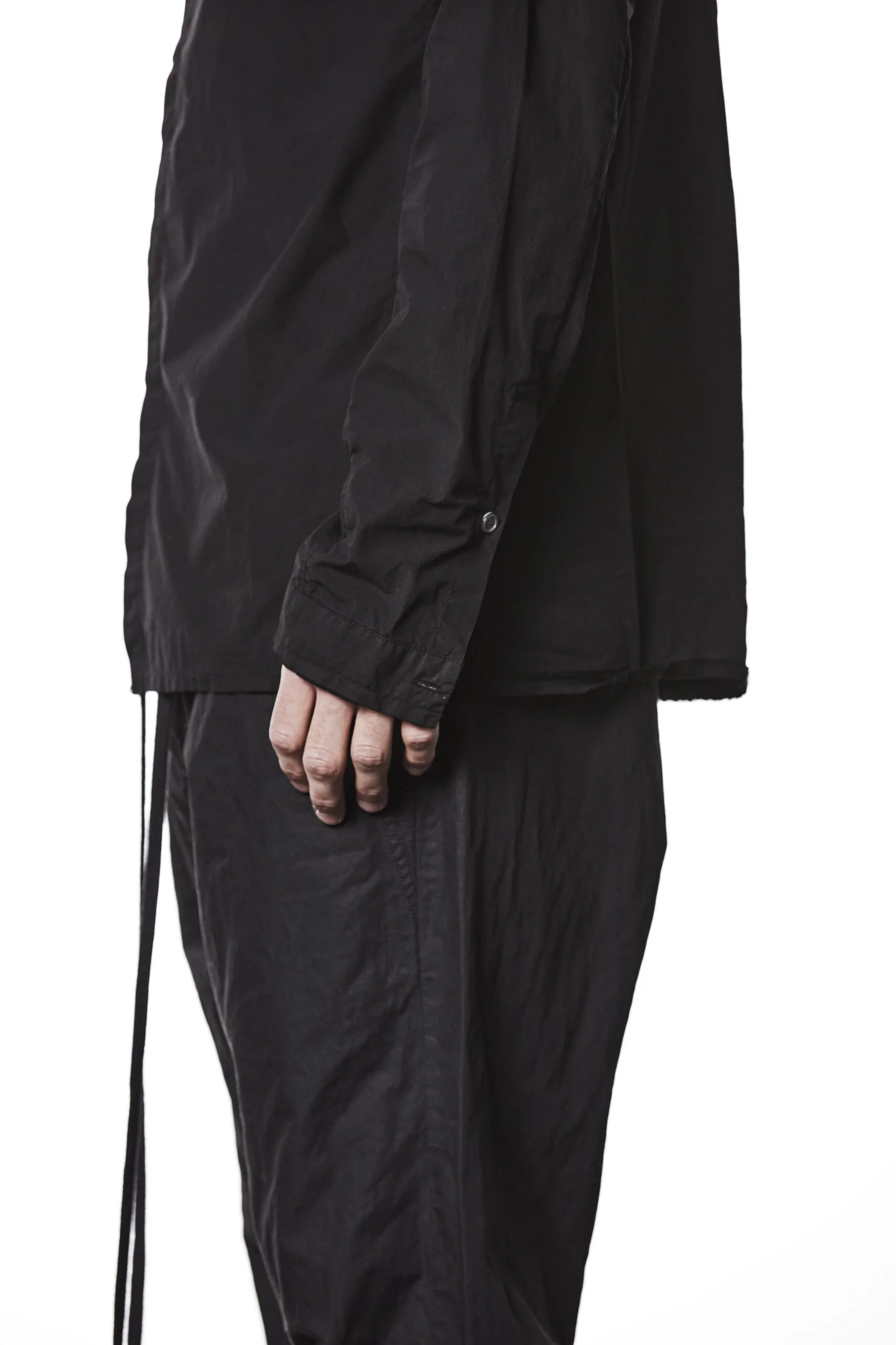 Black Stand Up Collar Shirt MH 177 - Image 4