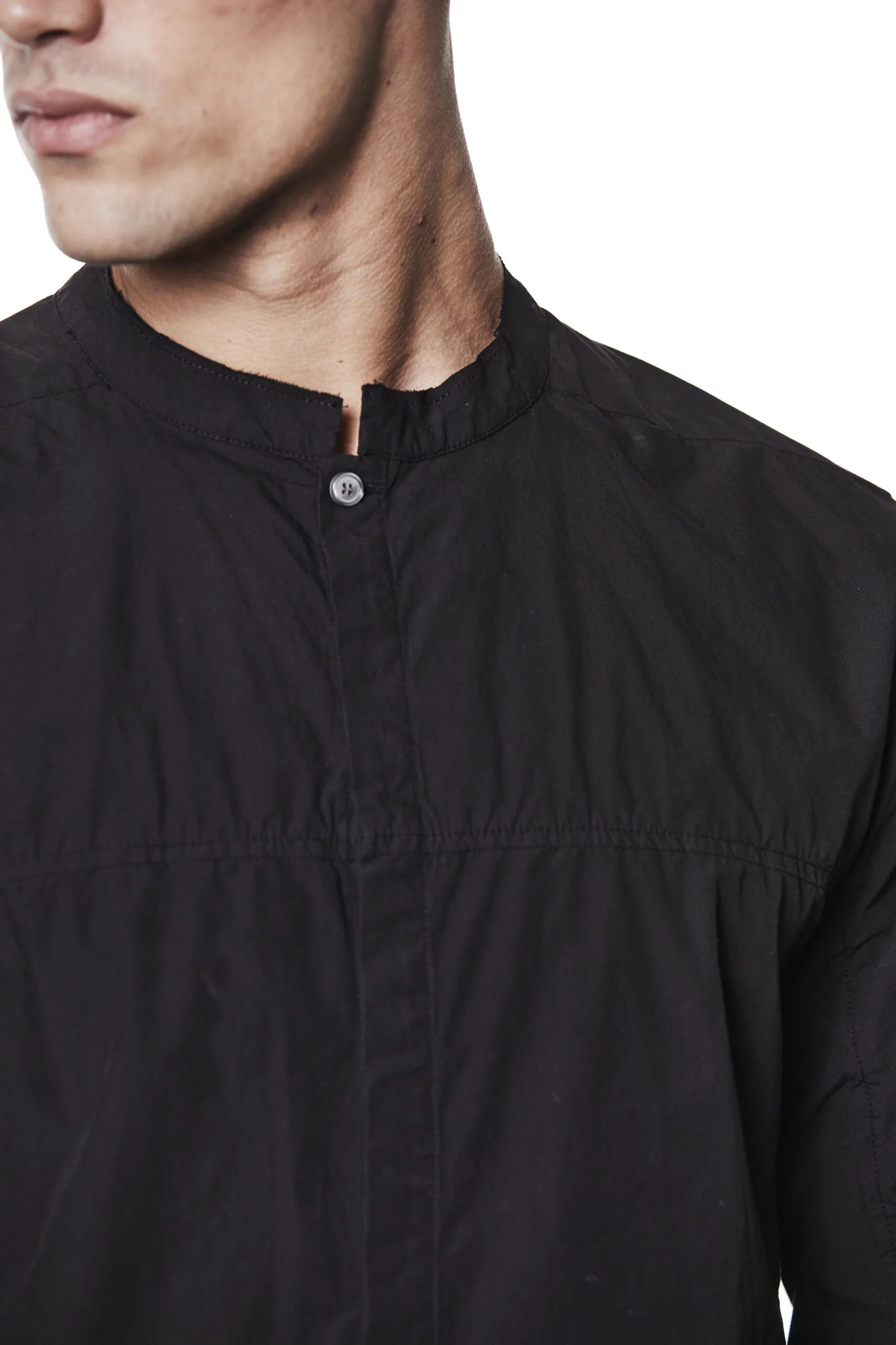 Black Stand Up Collar Shirt MH 177 - Image 8