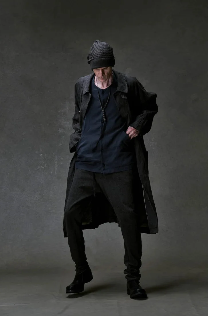 Black Thick Cotton Drawstring Waist Slim Pants - Image 24