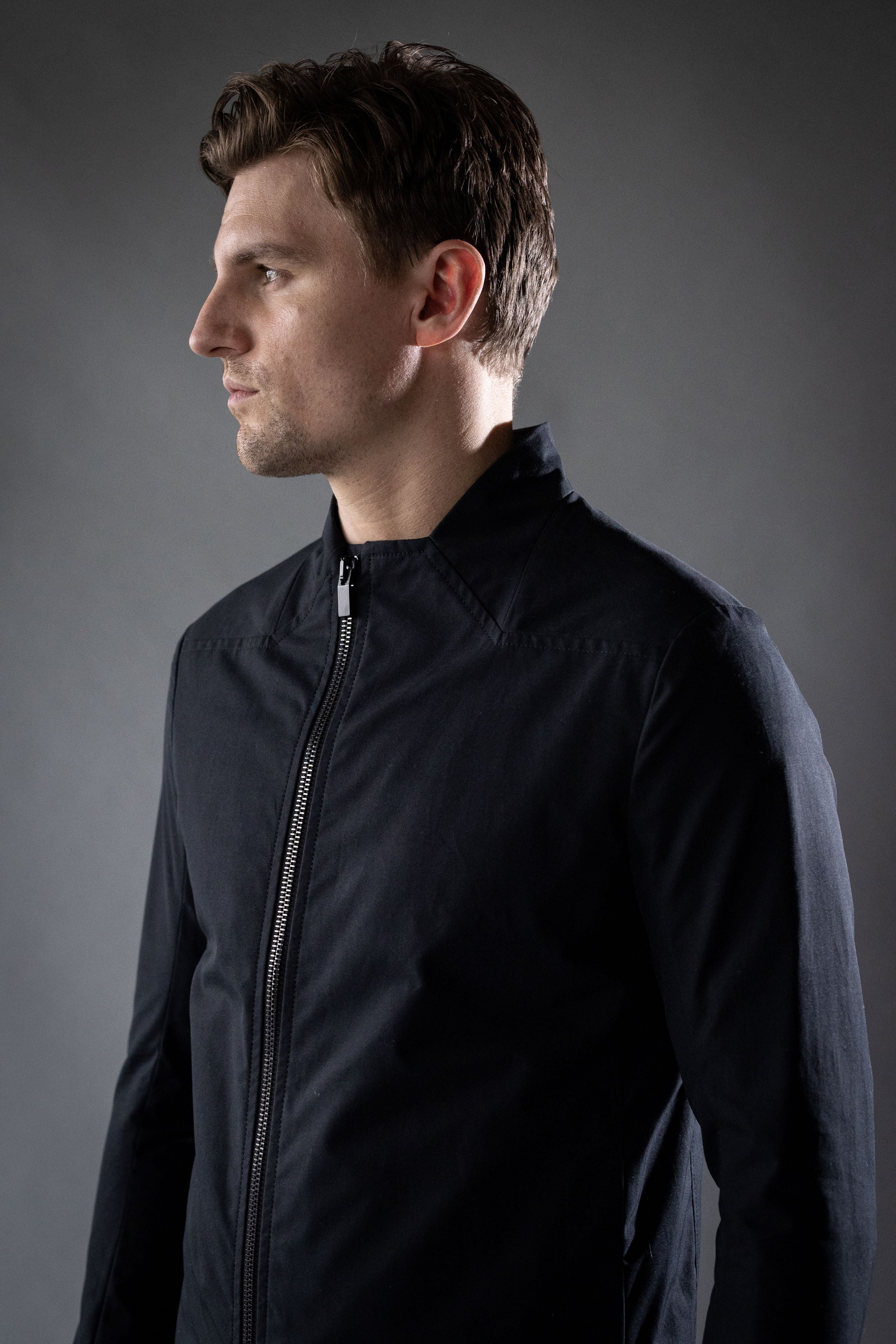 Black Ventile Cotton BEVEL JACKET - Image 3