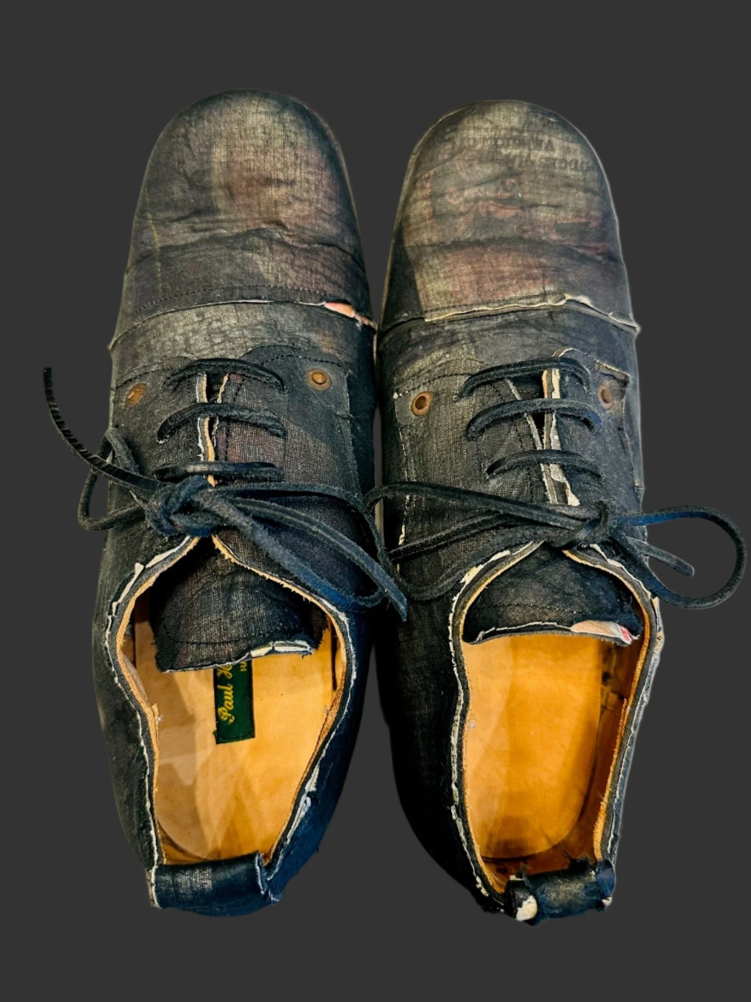 Black Voile over Newspaper Print Derbies by Paul Harnden - Image 10