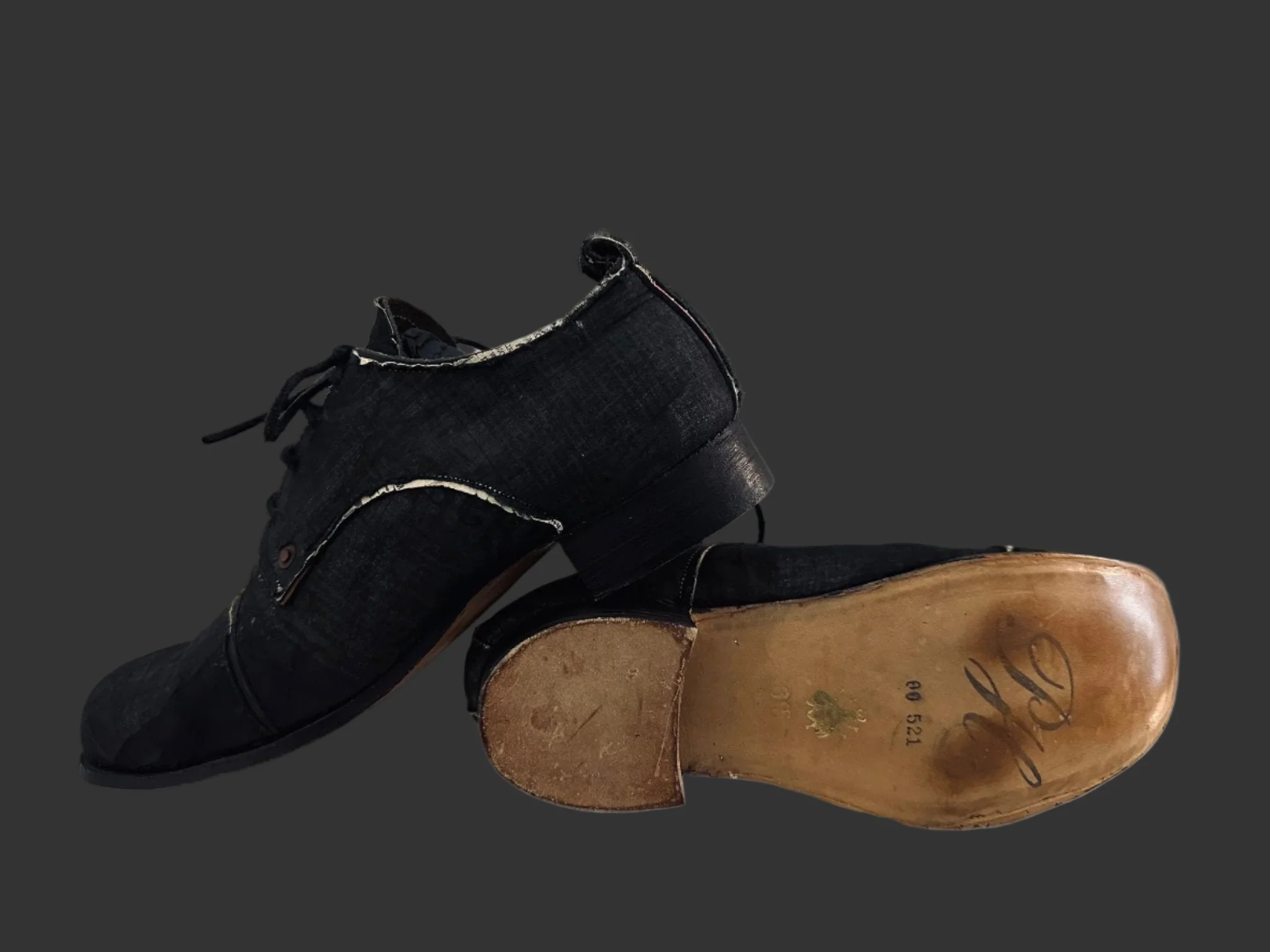 Black Voile over Newspaper Print Derbies by Paul Harnden - Image 13