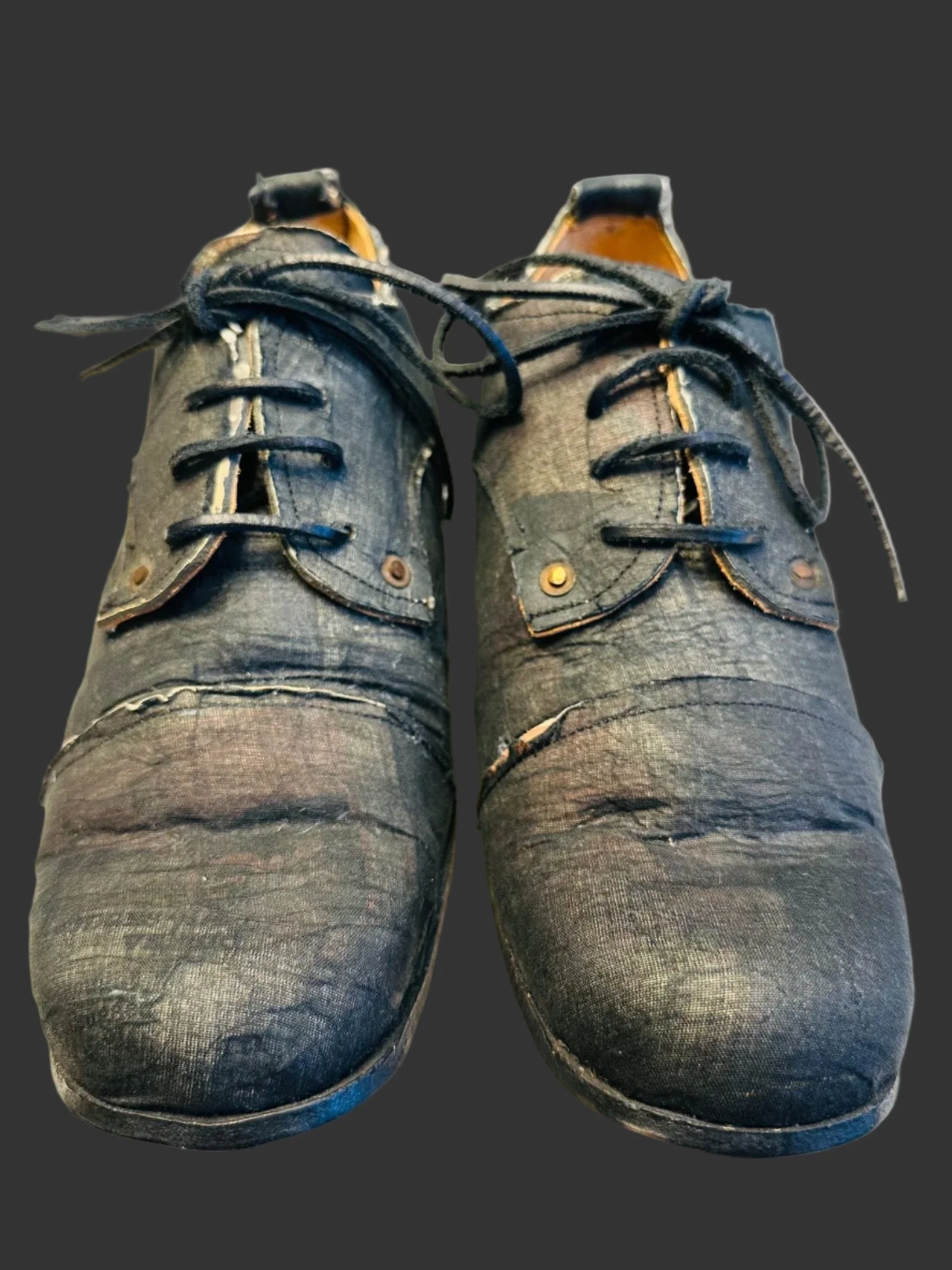 Black Voile over Newspaper Print Derbies by Paul Harnden - Image 9