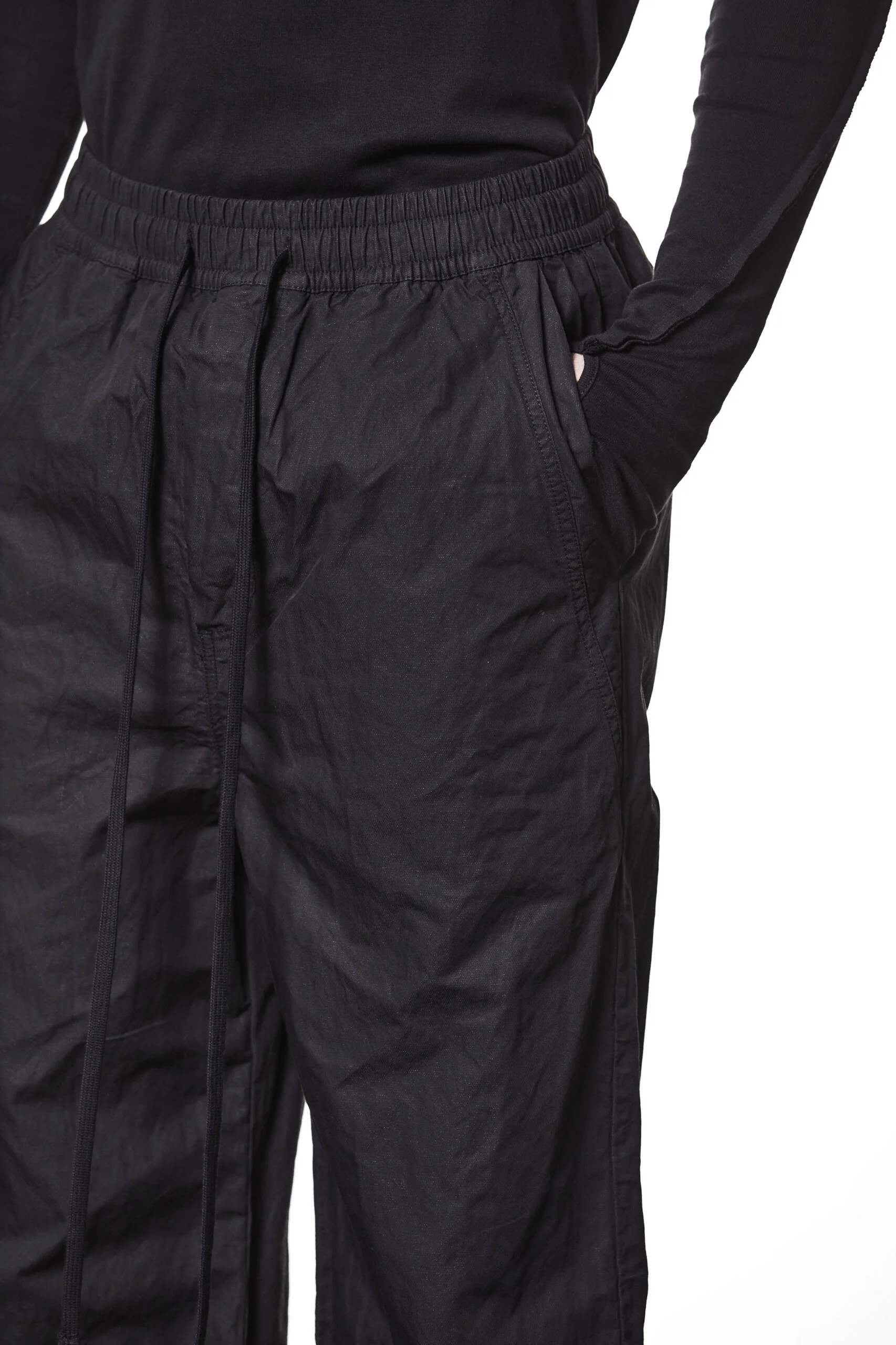 Black Wide Leg Cotton Metallised Pants MP 19 - Image 3