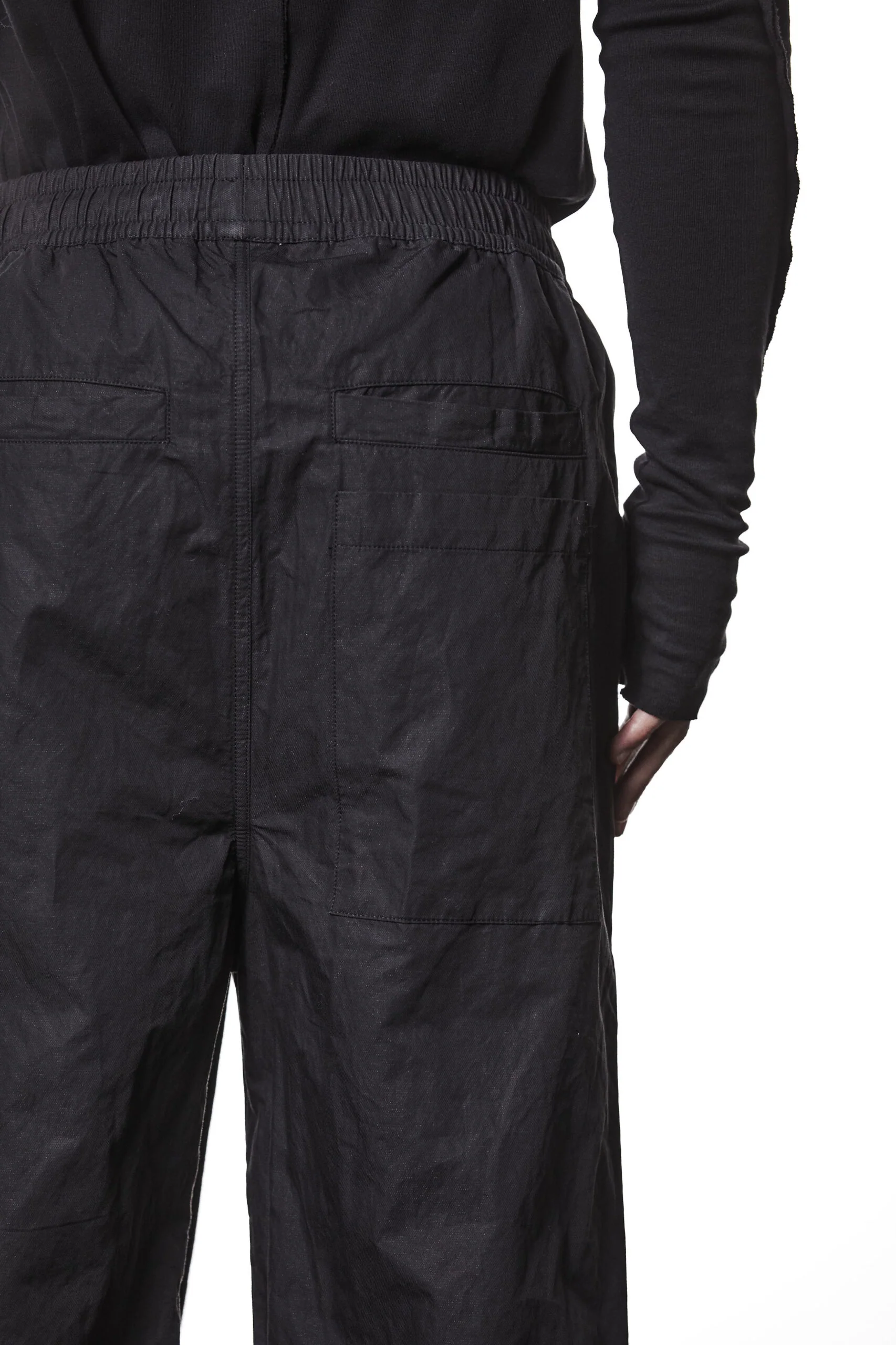 Black Wide Leg Cotton Metallised Pants MP 19 - Image 4