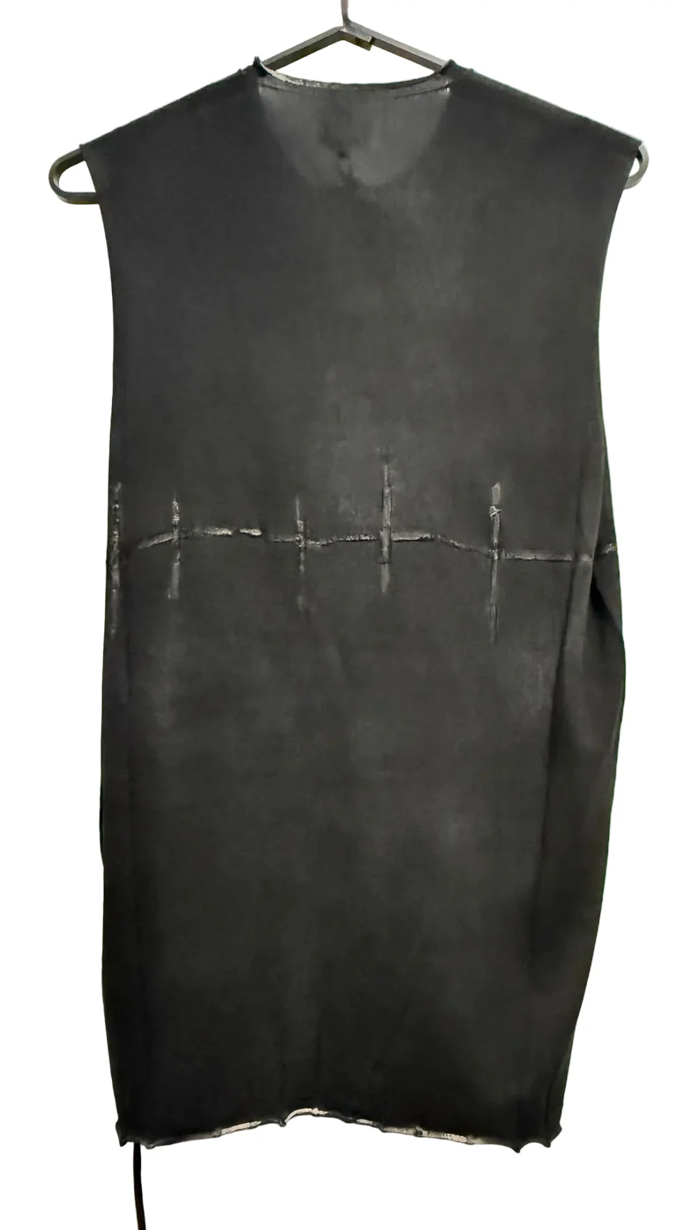 Black with Black Hand Painted CROSS Sleeveless Sweater - Image 3
