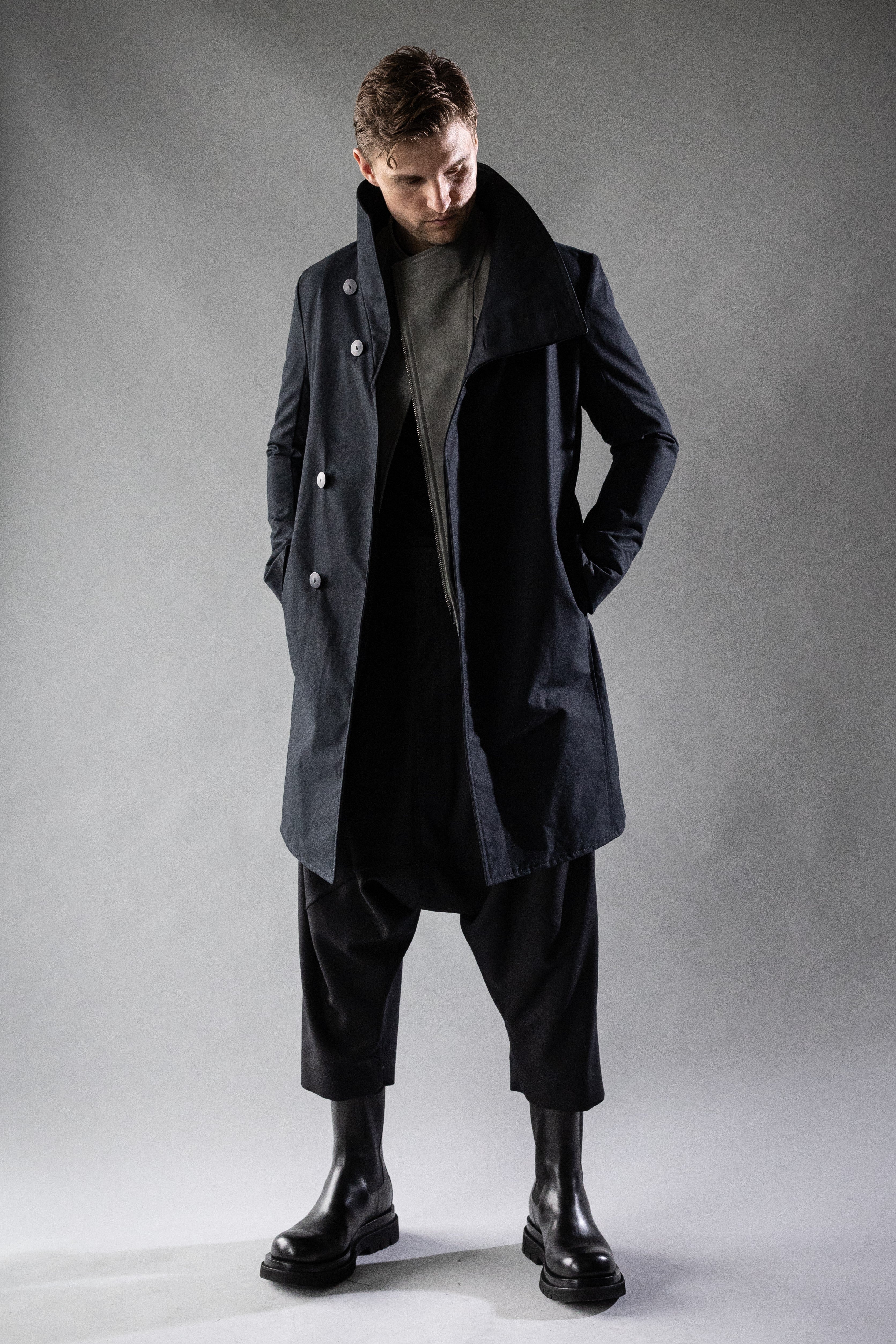 Black Wool Twill TIDAL Trousers - Image 6
