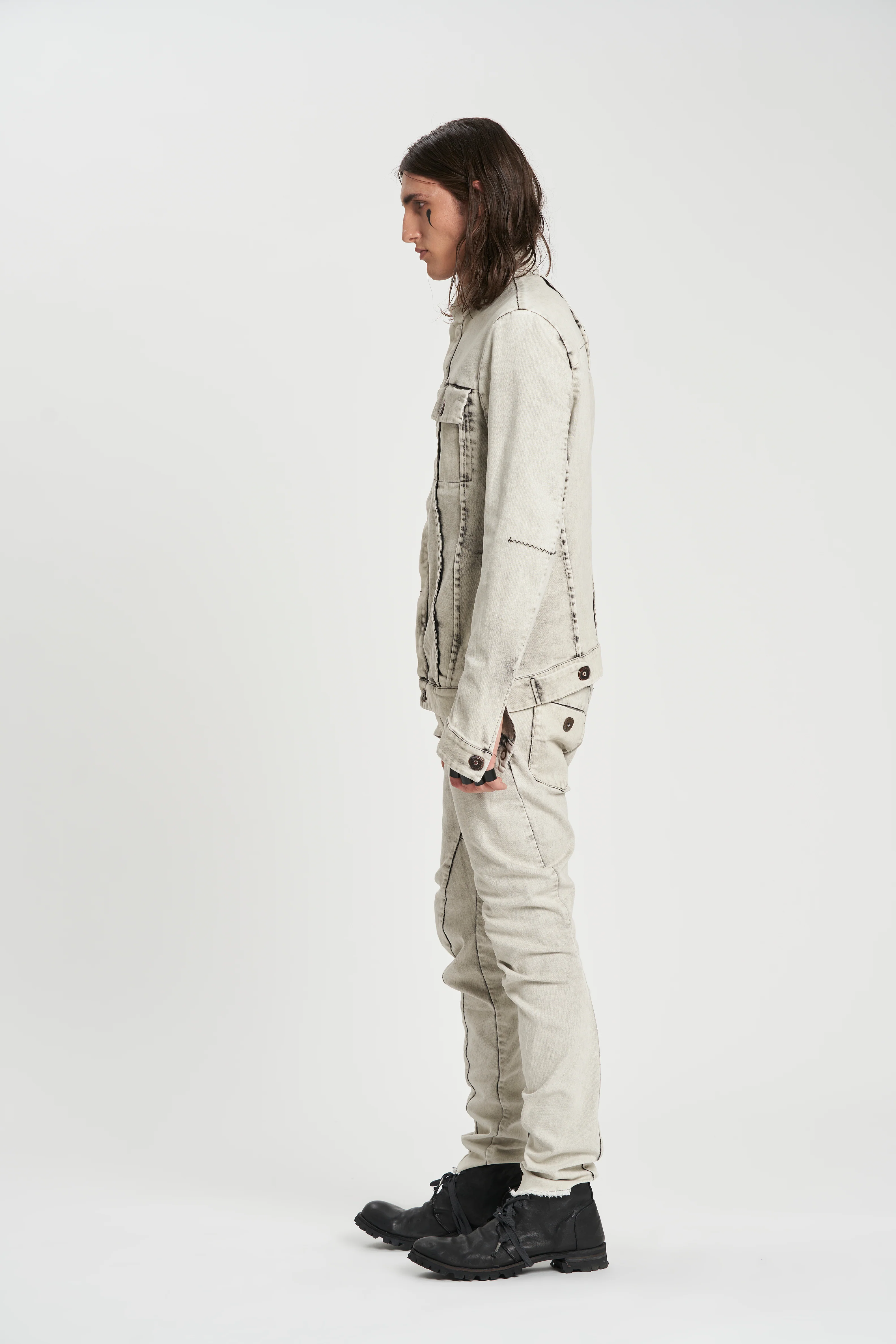 Bleach Dyed Denim Trucker Jacket M3420 - Image 3