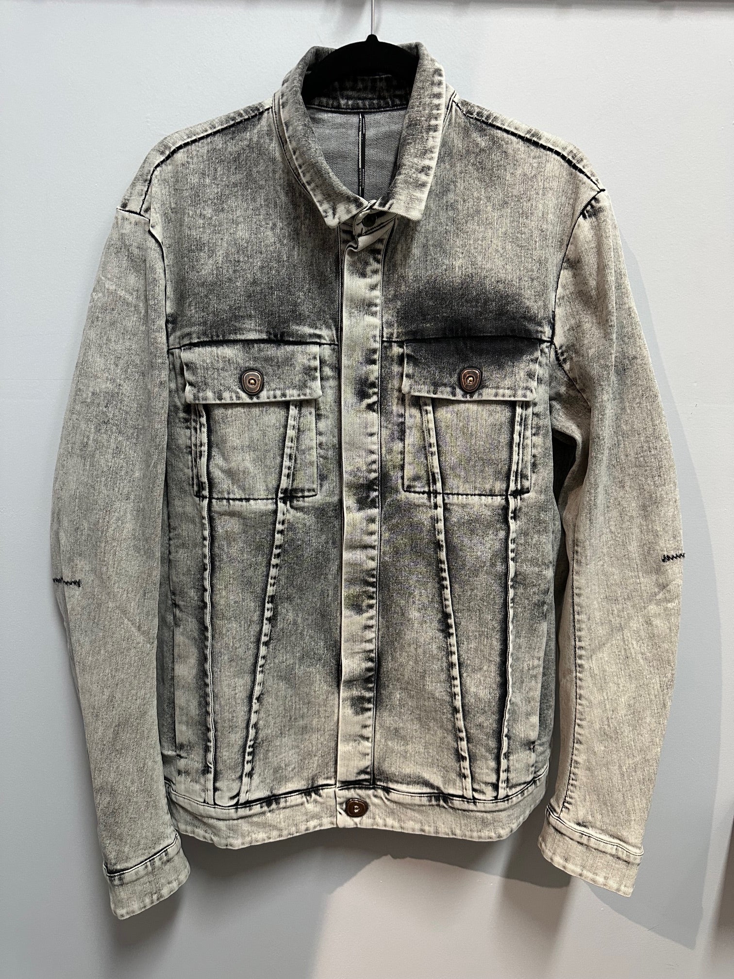 Bleach Dyed Denim Trucker Jacket M3420 - Image 4