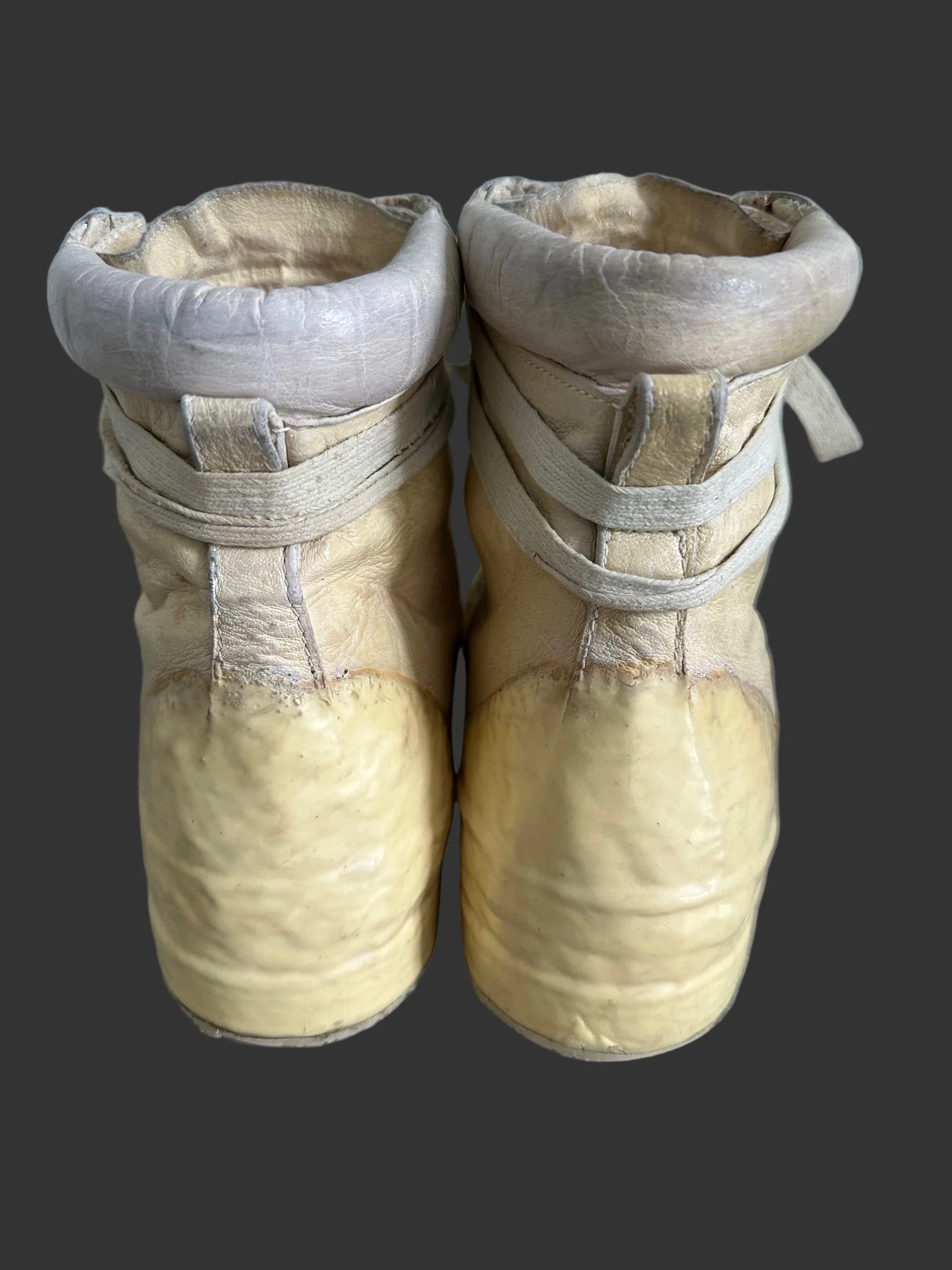 Bone White Kangaroo Leather Object Dyed No Seam Rubber Drip Sneakers by Carol Christian Poell - Image 5