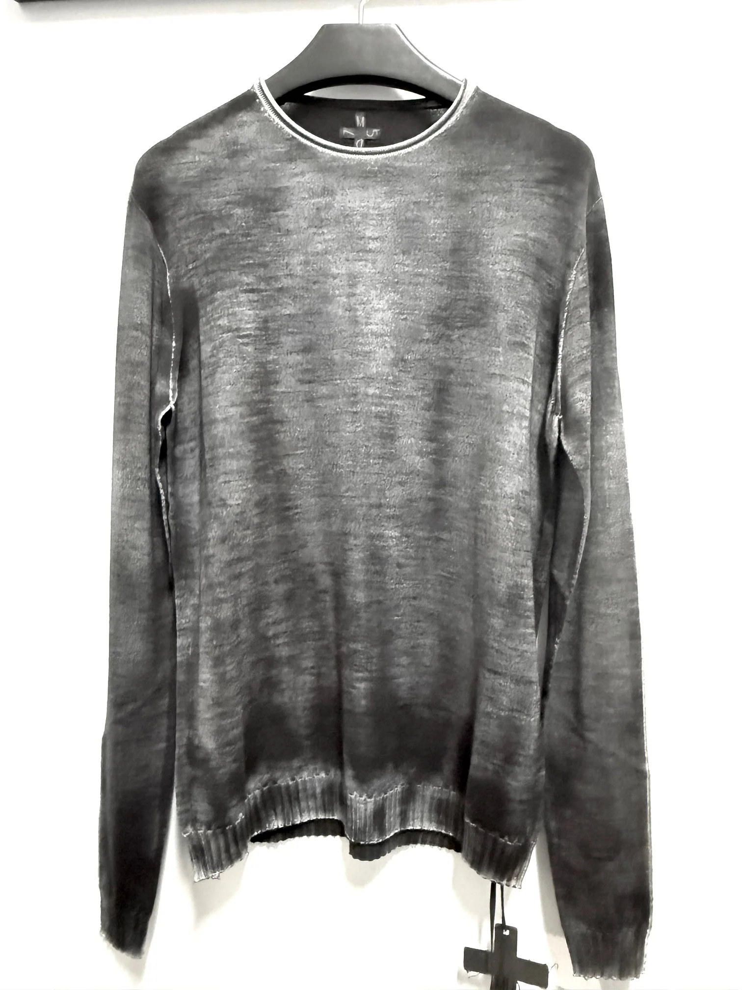 Brown Black Hand Dyed Crew Neck Sweater - Image 3