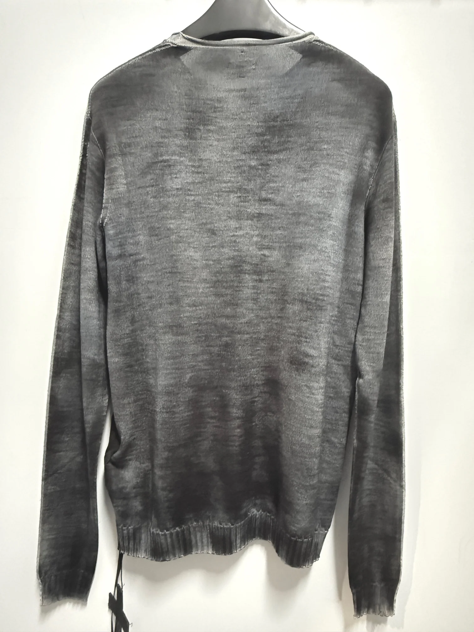 Brown Black Hand Dyed Crew Neck Sweater - Image 4