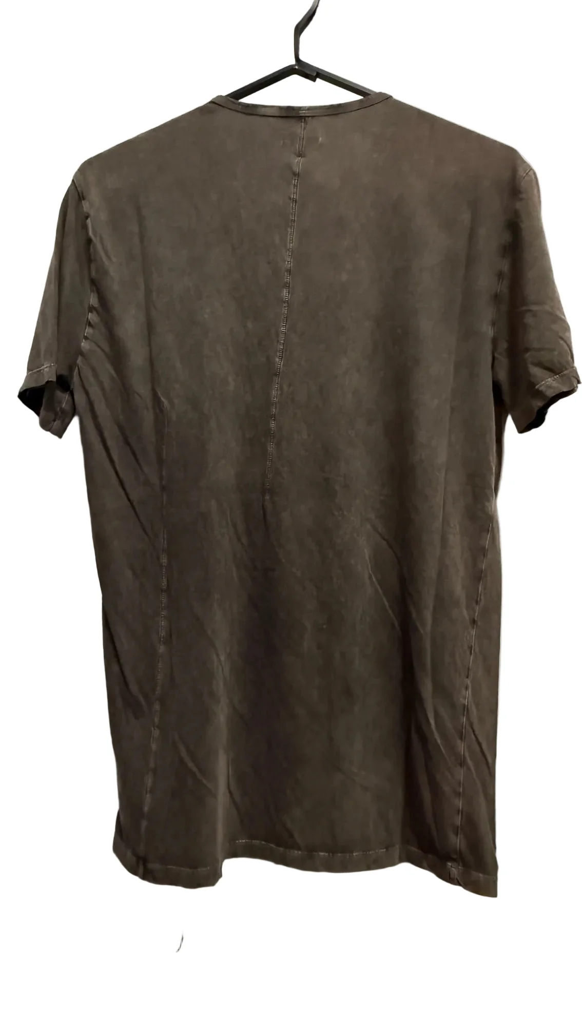 Brown Wash Henley SS T-shirt - Image 4
