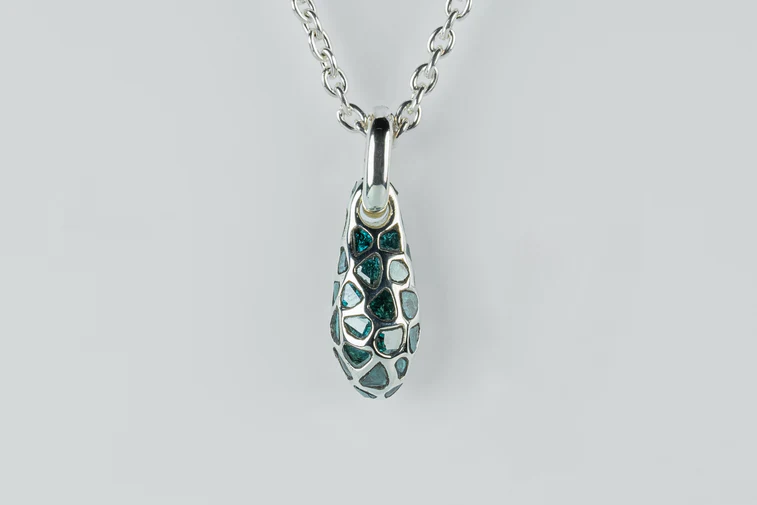 Chrysalis Necklace Nympha Mega Pavé Blue Diamond Slabs 1630-1-PA+BDIA - Image 2