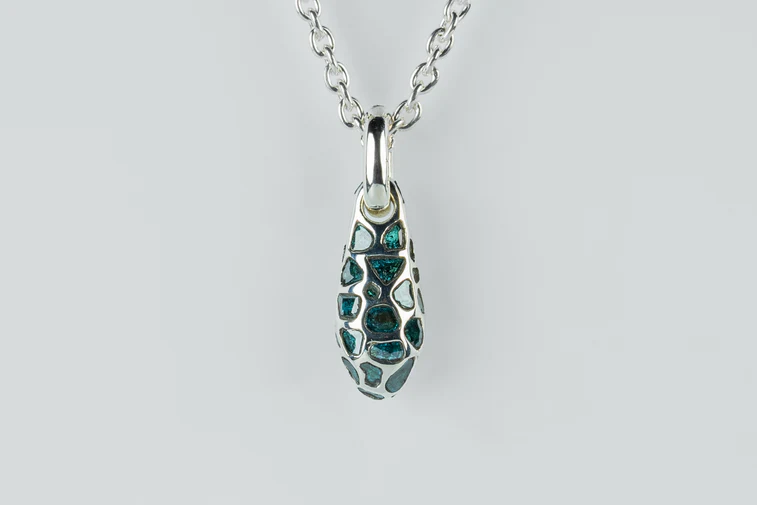 Chrysalis Necklace Nympha Mega Pavé Blue Diamond Slabs 1630-1-PA+BDIA - Image 3