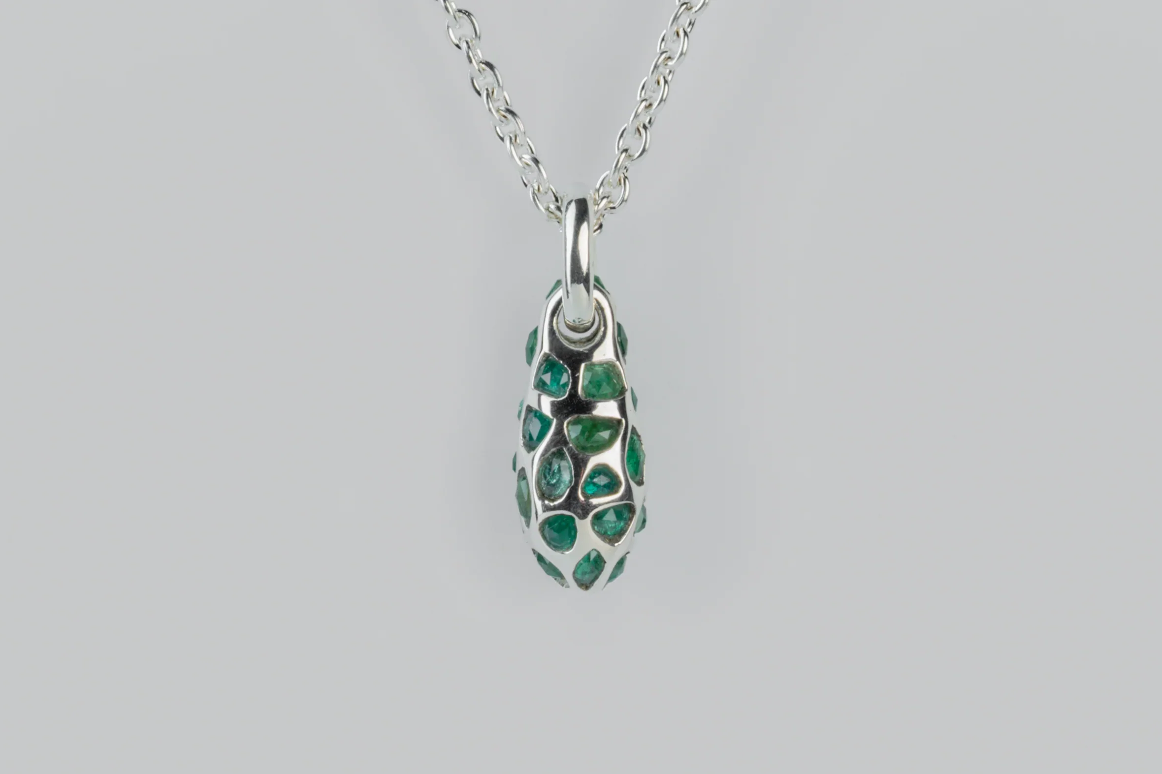 Chrysalis Necklace Nympha Mega Pavé Emeralds 1630-1-PA+EMER - Image 2