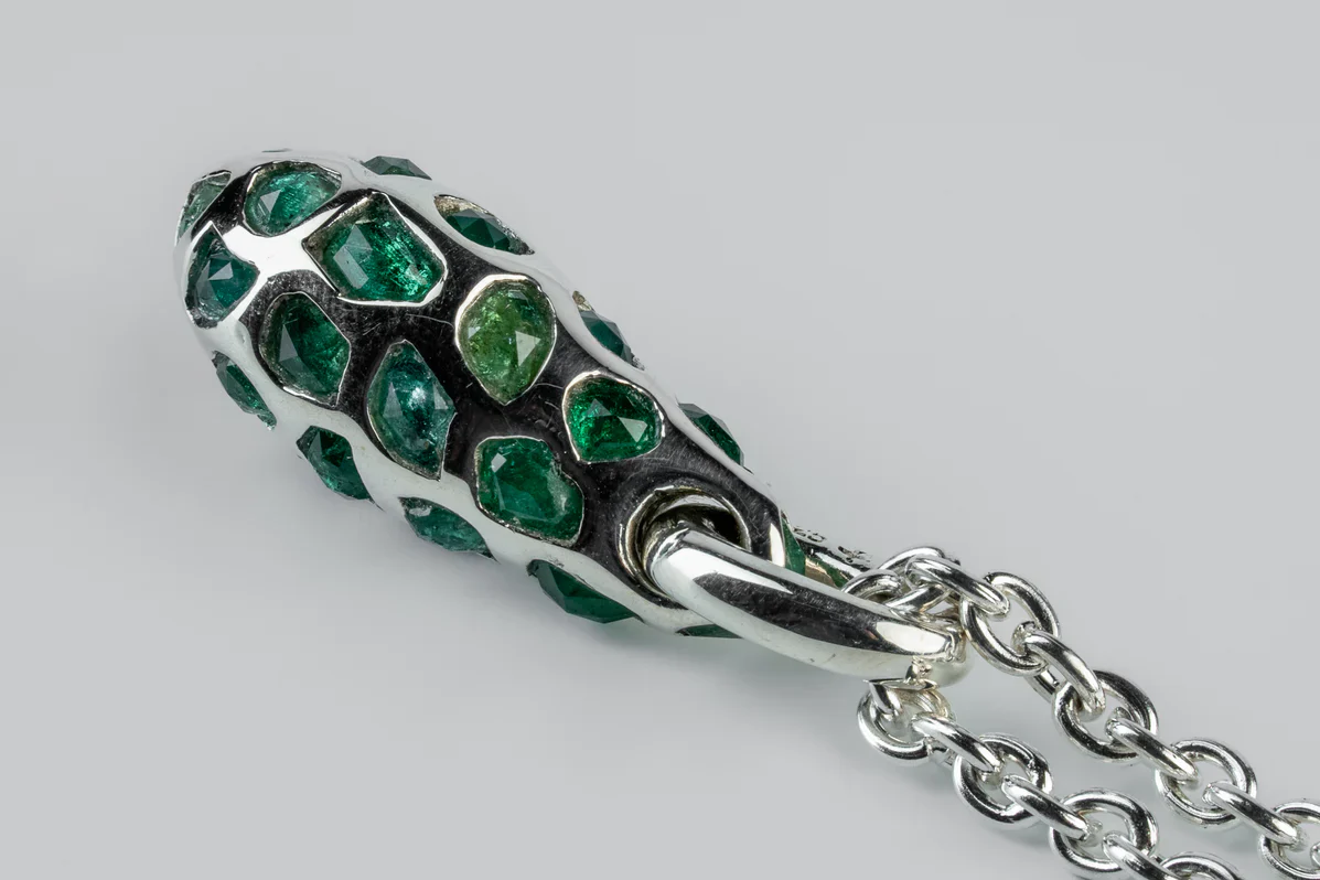 Chrysalis Necklace Nympha Mega Pavé Emeralds 1630-1-PA+EMER - Image 3