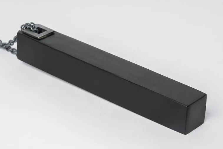 Cuboid Necklace 204-1-JET+KA