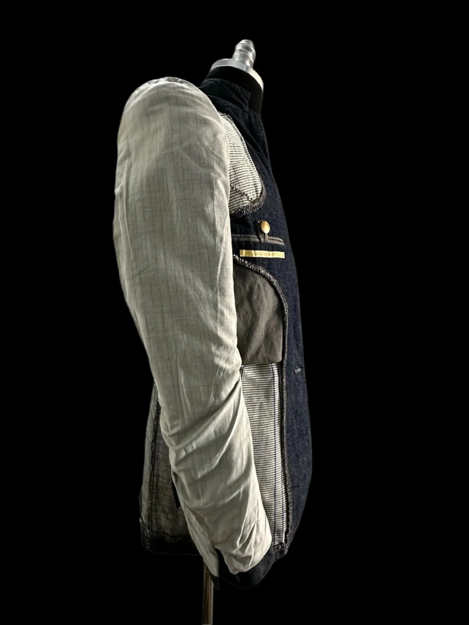 Dark Blue Heavy Japanese Denim Overlock Blazer by Carol Christian Poell - Image 11