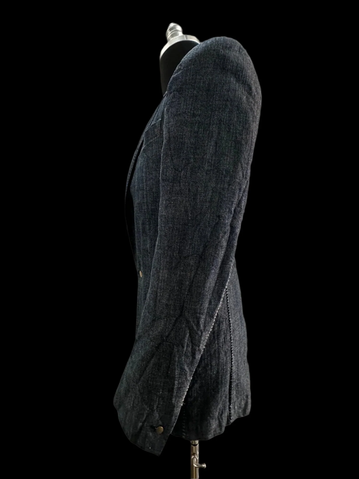 Dark Blue Heavy Japanese Denim Overlock Blazer by Carol Christian Poell - Image 3