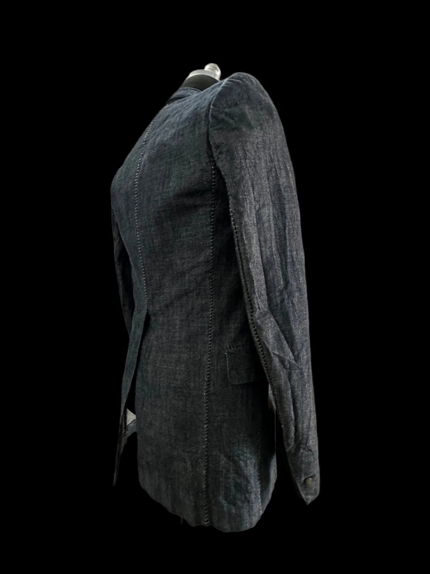 Dark Blue Heavy Japanese Denim Overlock Blazer by Carol Christian Poell - Image 6