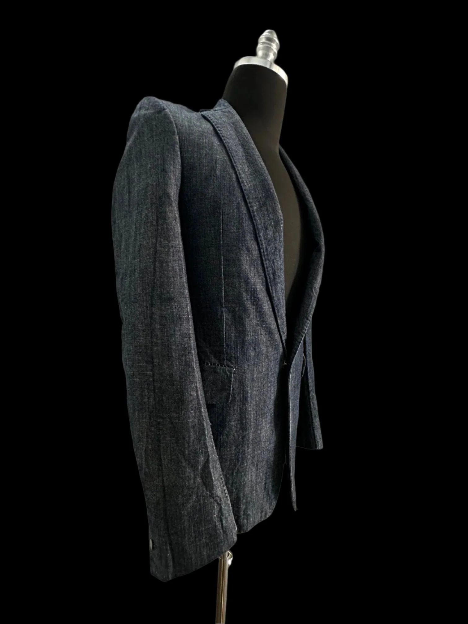 Dark Blue Heavy Japanese Denim Overlock Blazer by Carol Christian Poell - Image 8