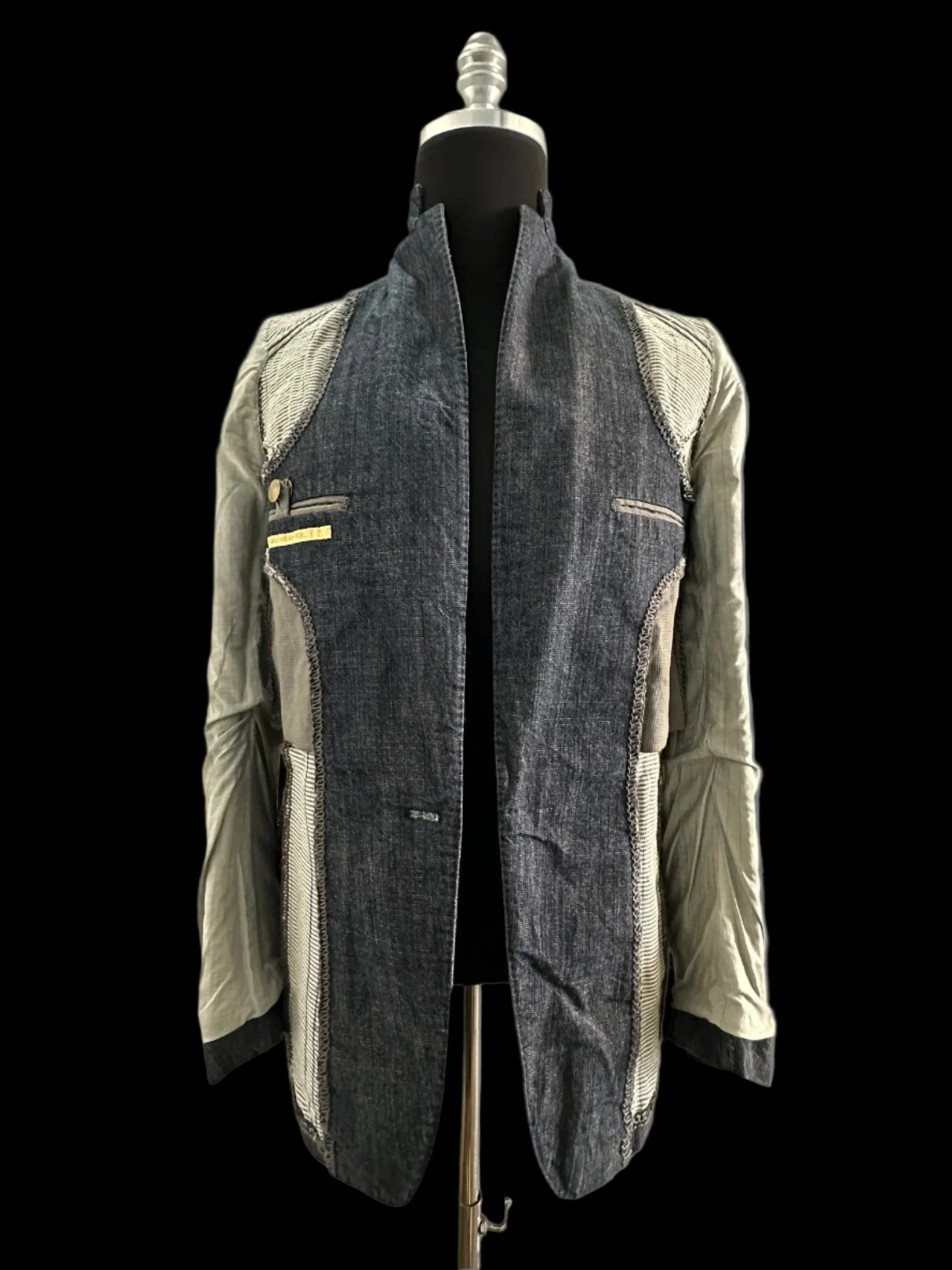 Dark Blue Heavy Japanese Denim Overlock Blazer by Carol Christian Poell - Image 9