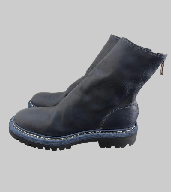 Dark Blue Norwegian Welt Back Zip Boots 796V_N - Image 4