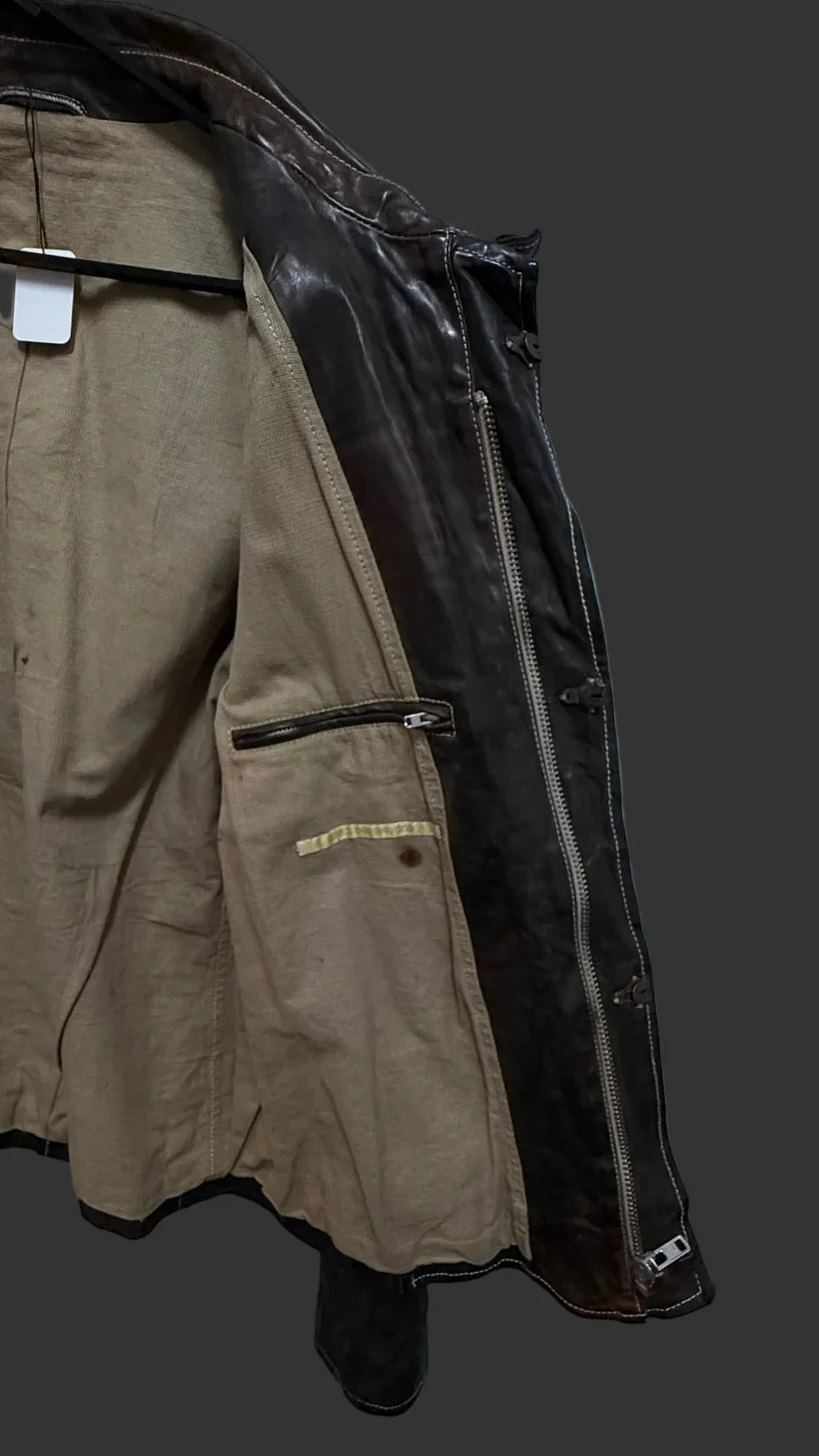 Dark Brown Calf Leather Collared Zipper Riders Jacket by Carol Christian Poell - Image 7