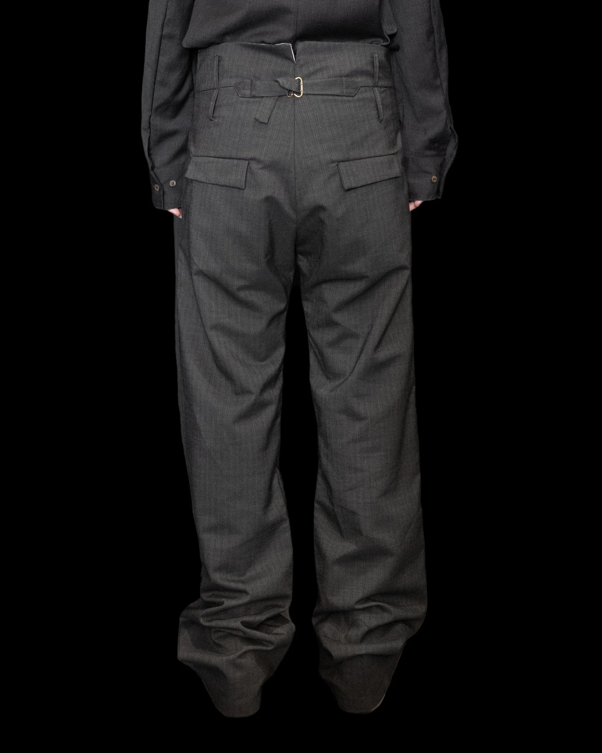 Dark Grey High Waist Wide Leg Trouser - Image 4