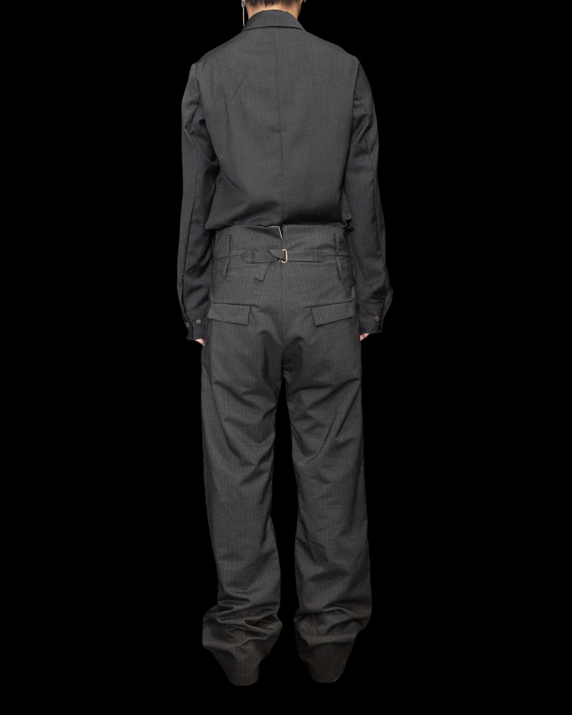 Dark Grey High Waist Wide Leg Trouser - Image 5