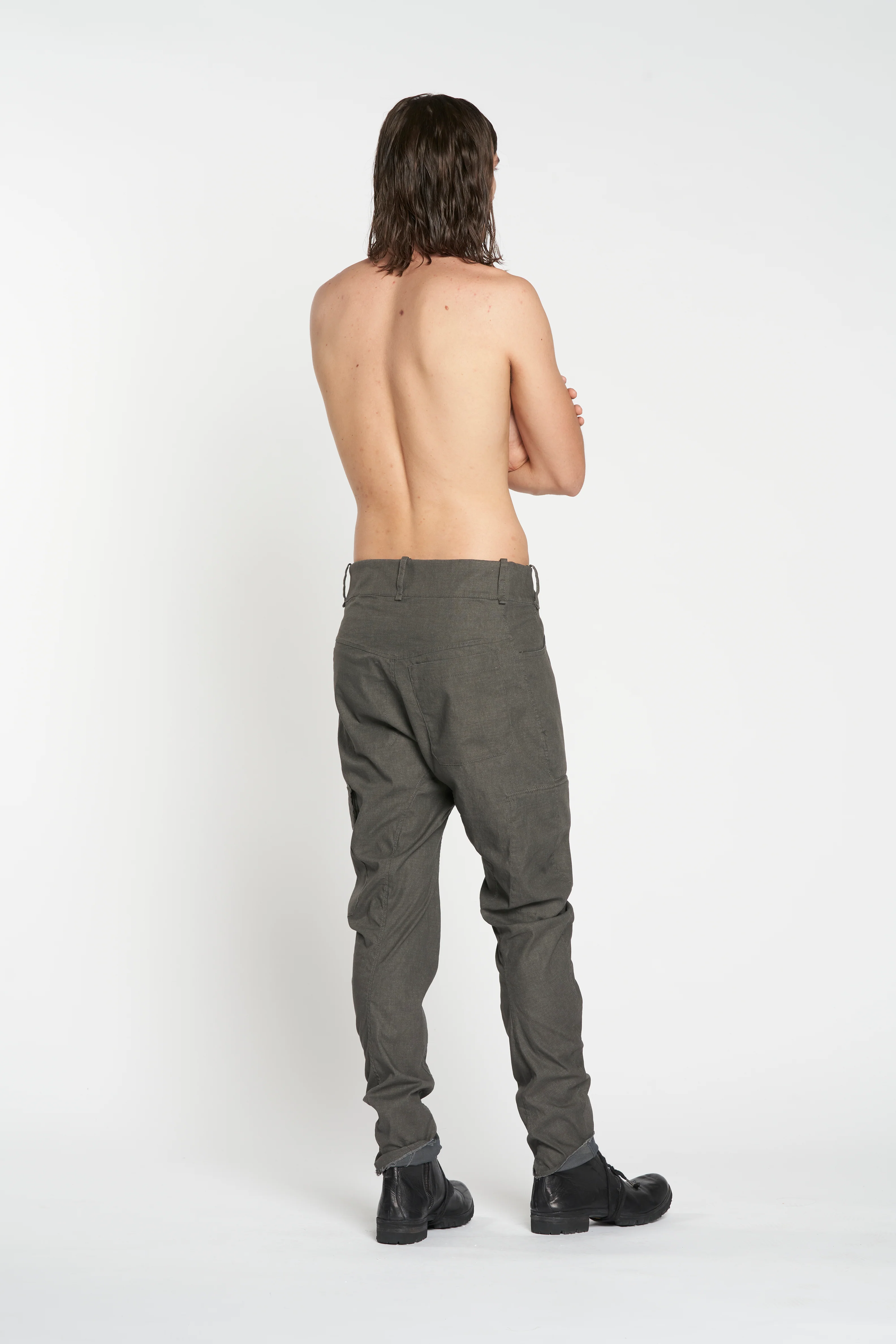 Grey and Blue Grey Reversible Baggy Tapered Cargo Trousers - Image 4