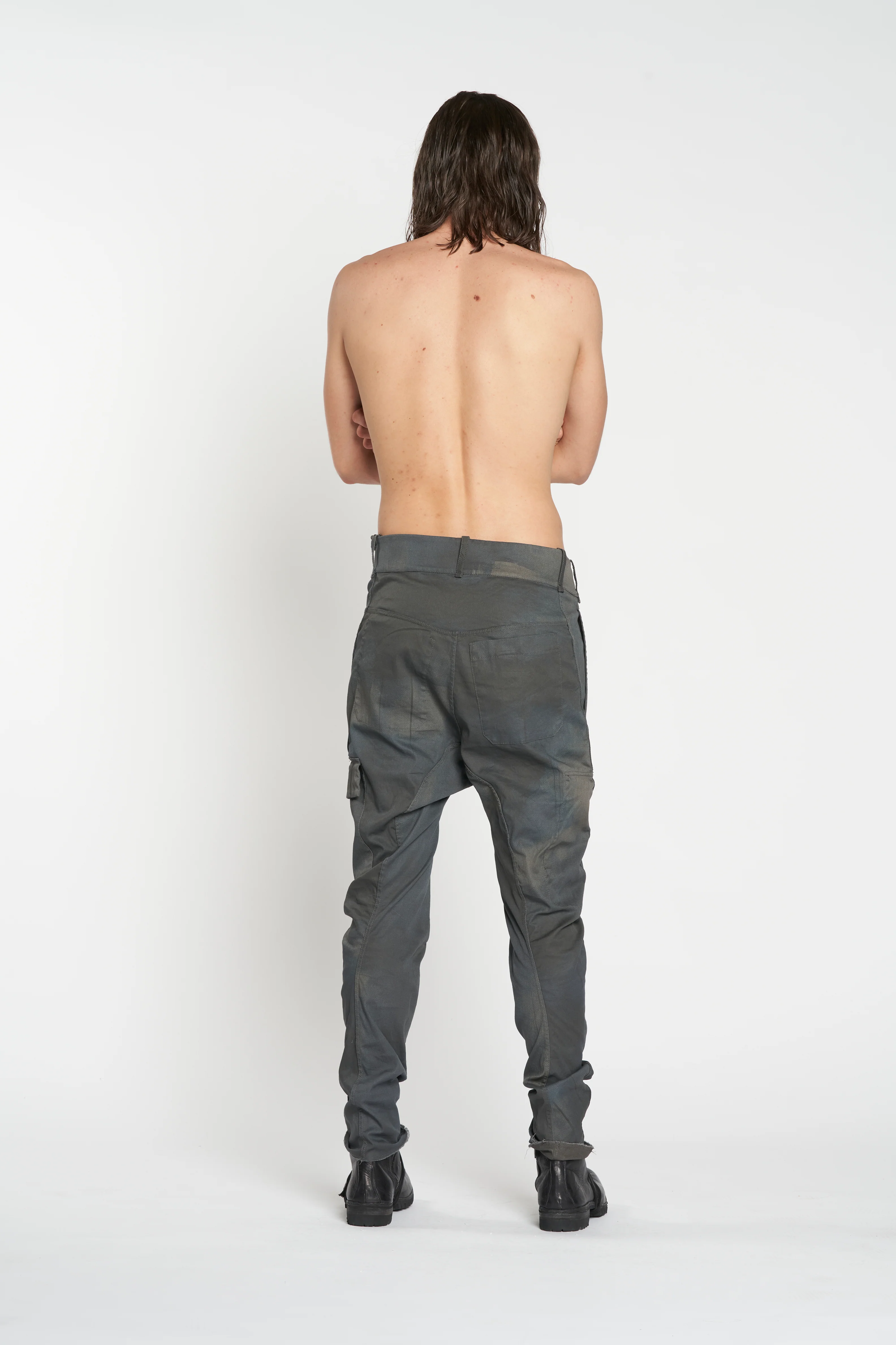 Grey and Blue Grey Reversible Baggy Tapered Cargo Trousers - Image 6