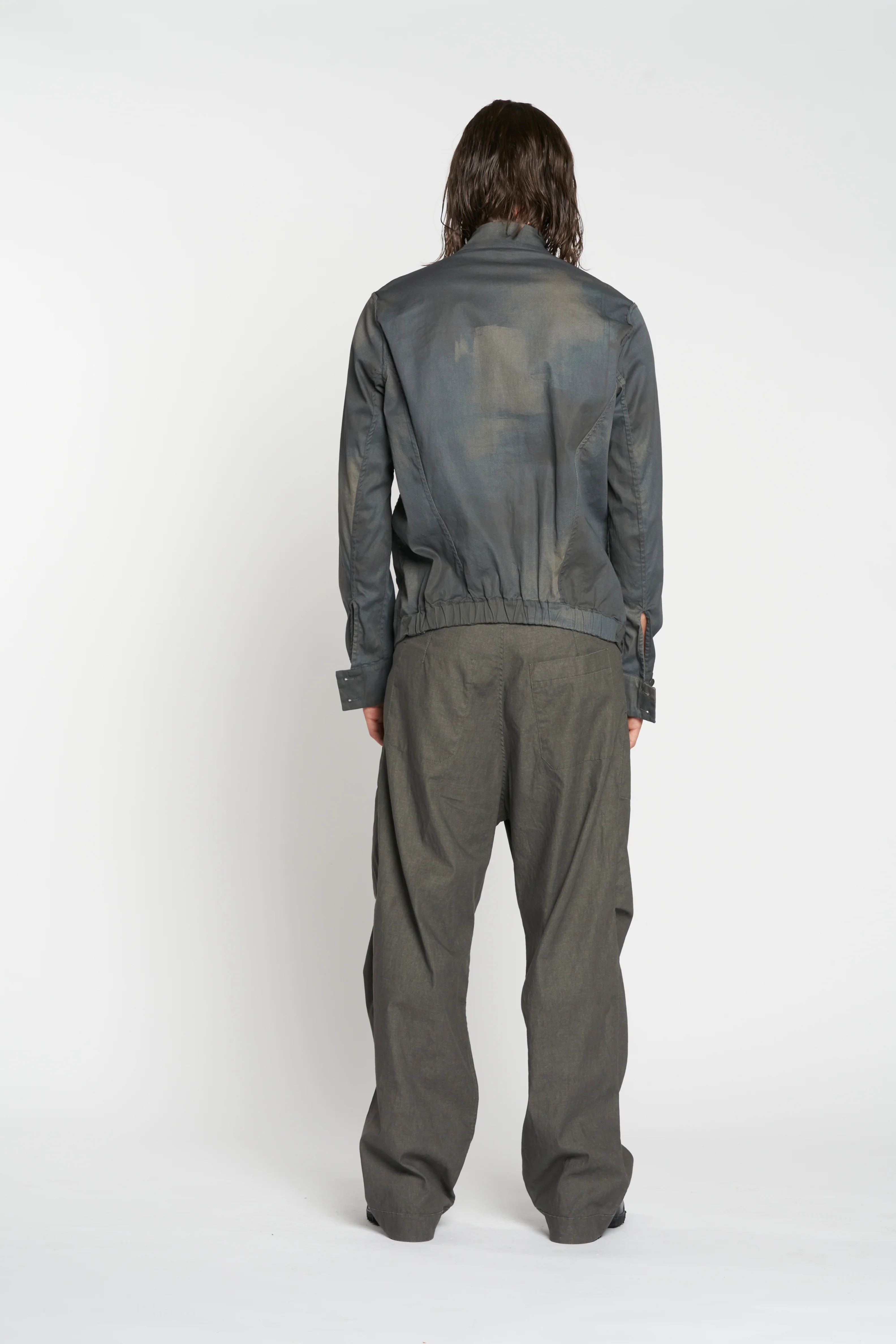 Grey and Blue Grey Reversible Harrington Zipper Jacket - Image 6