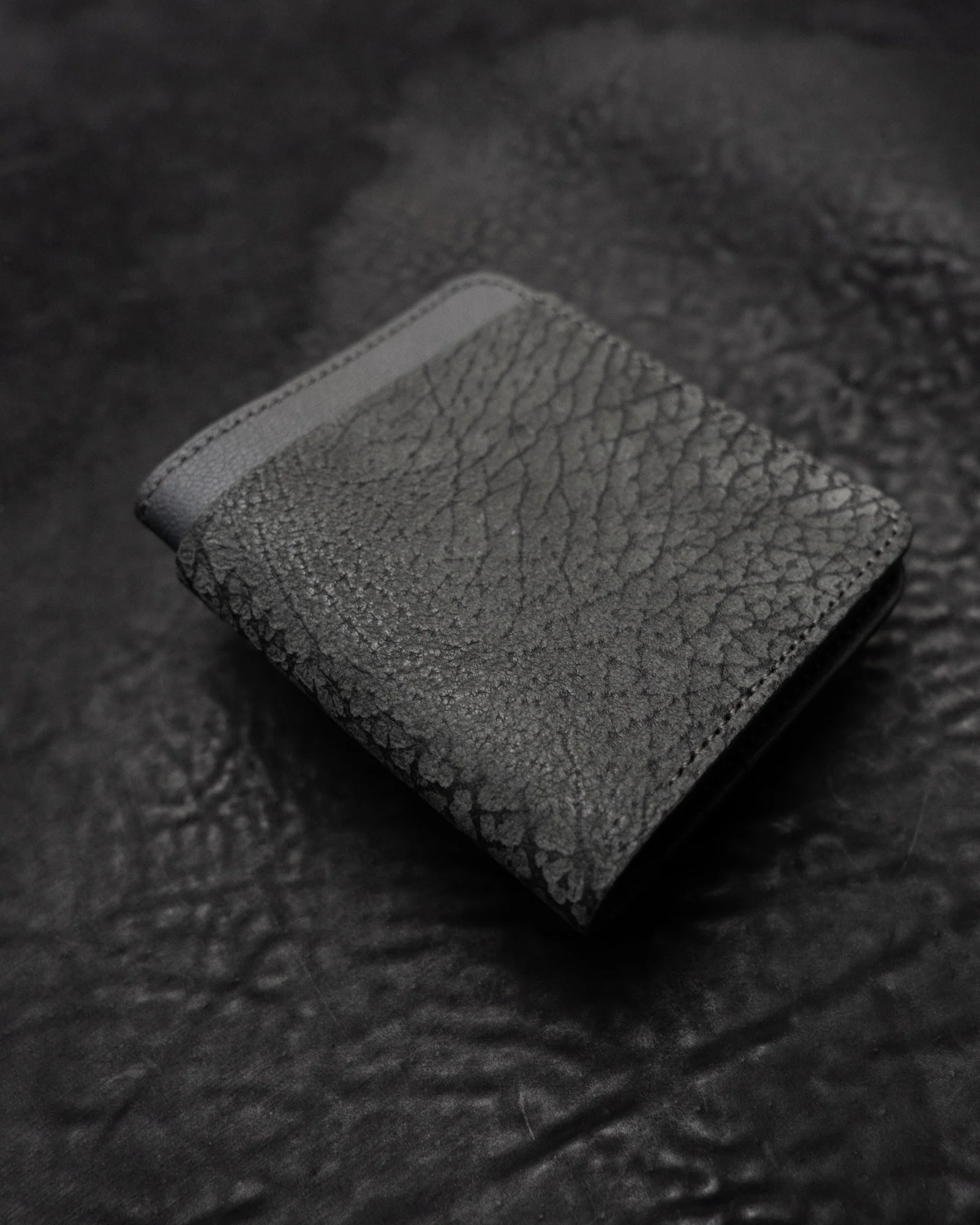 Grey Bovine Double Bifold Wallet - Image 2