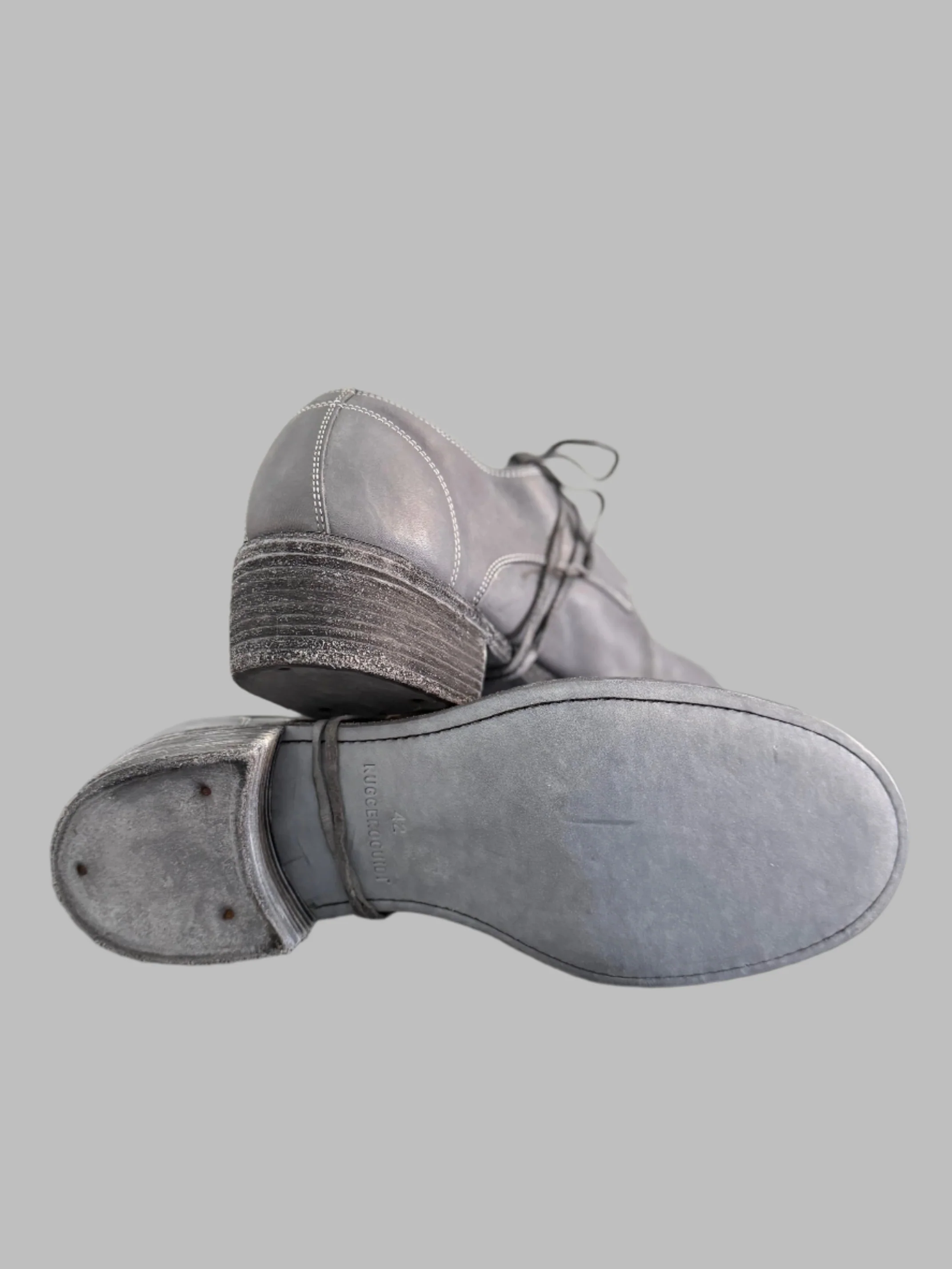 Grey Classic Double Heel Derbies 792X - Image 9