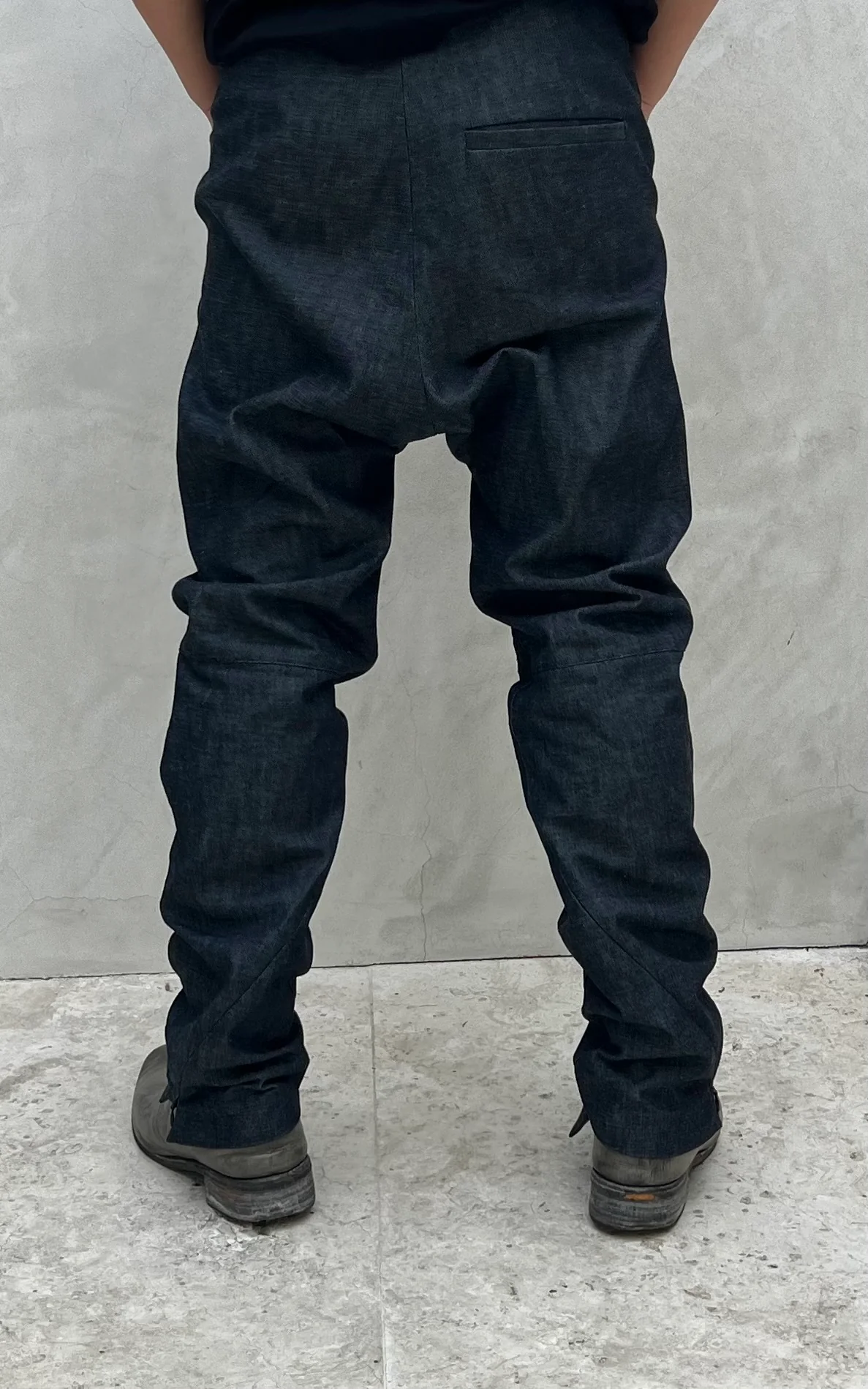 Indigo Zimbabwe Cotton Denim Elongated Trouser - Image 3