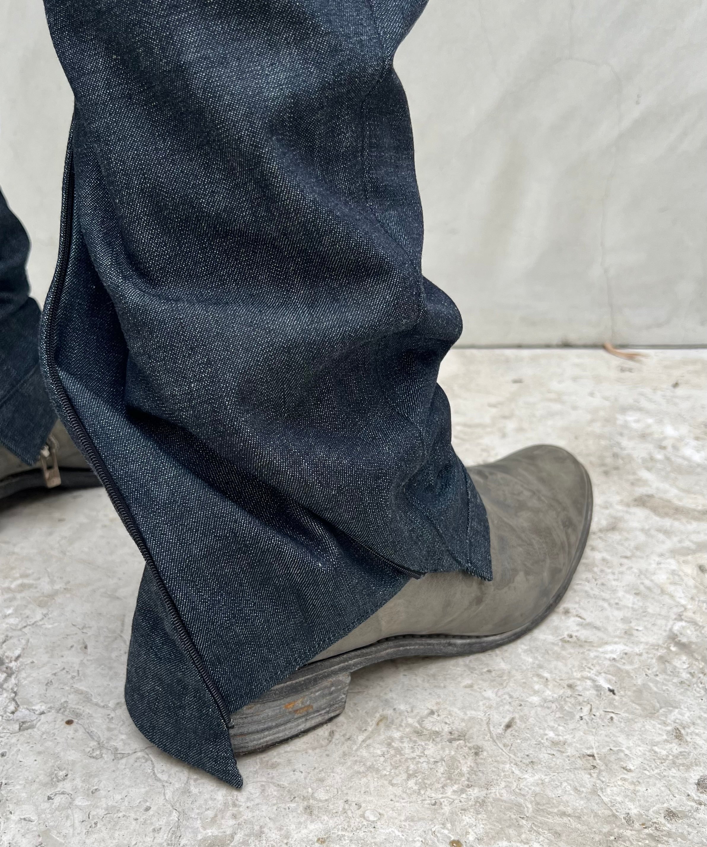 Indigo Zimbabwe Cotton Denim Elongated Trouser - Image 4